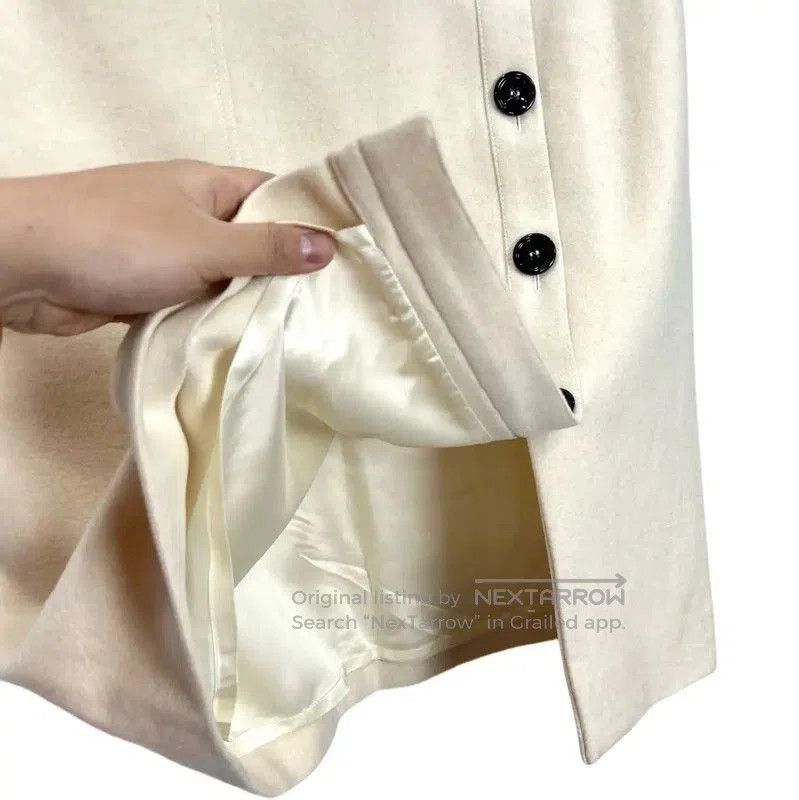 Yves Saint Laurent YSL Cream Cashmere A-Line Skirt . Size 39" - 3 Thumbnail
