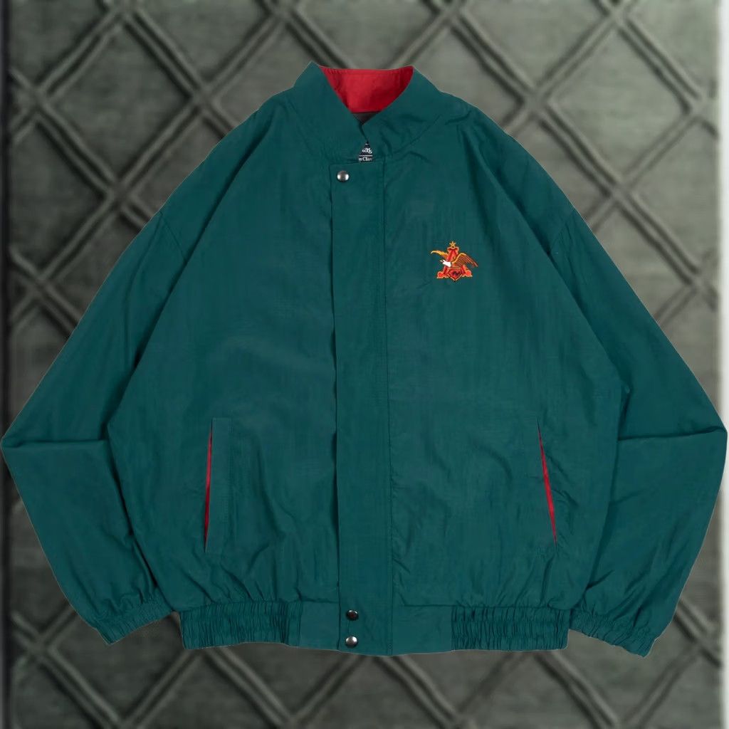 Vintage Vintage Anheuser-Busch Bomber Jacket Medium Men's 1990s Green USA Made Nylon Size US M / EU 48-50 / 2 - 1 Thumbnail