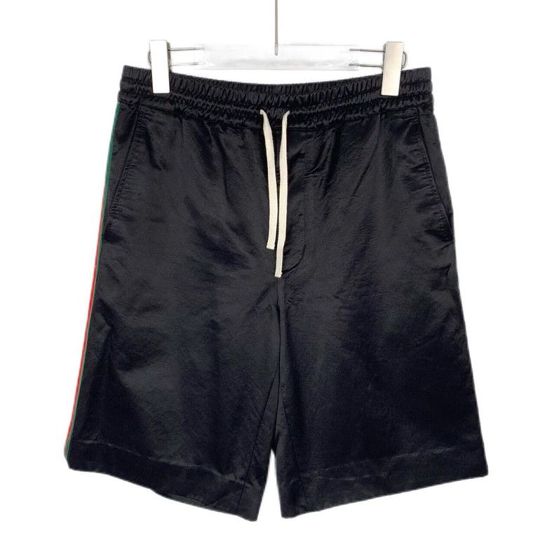Gucci Gucci Black wax red and green striped laced cotton shorts 2 Size US 28 / EU 44 - 1 Thumbnail