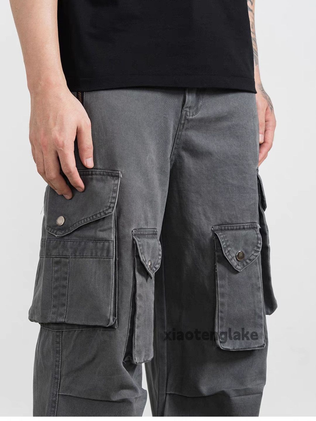 Designer × Vintage washed faded utility military baggy pleated cargo pants Size US 30 / EU 46 - 5 Thumbnail