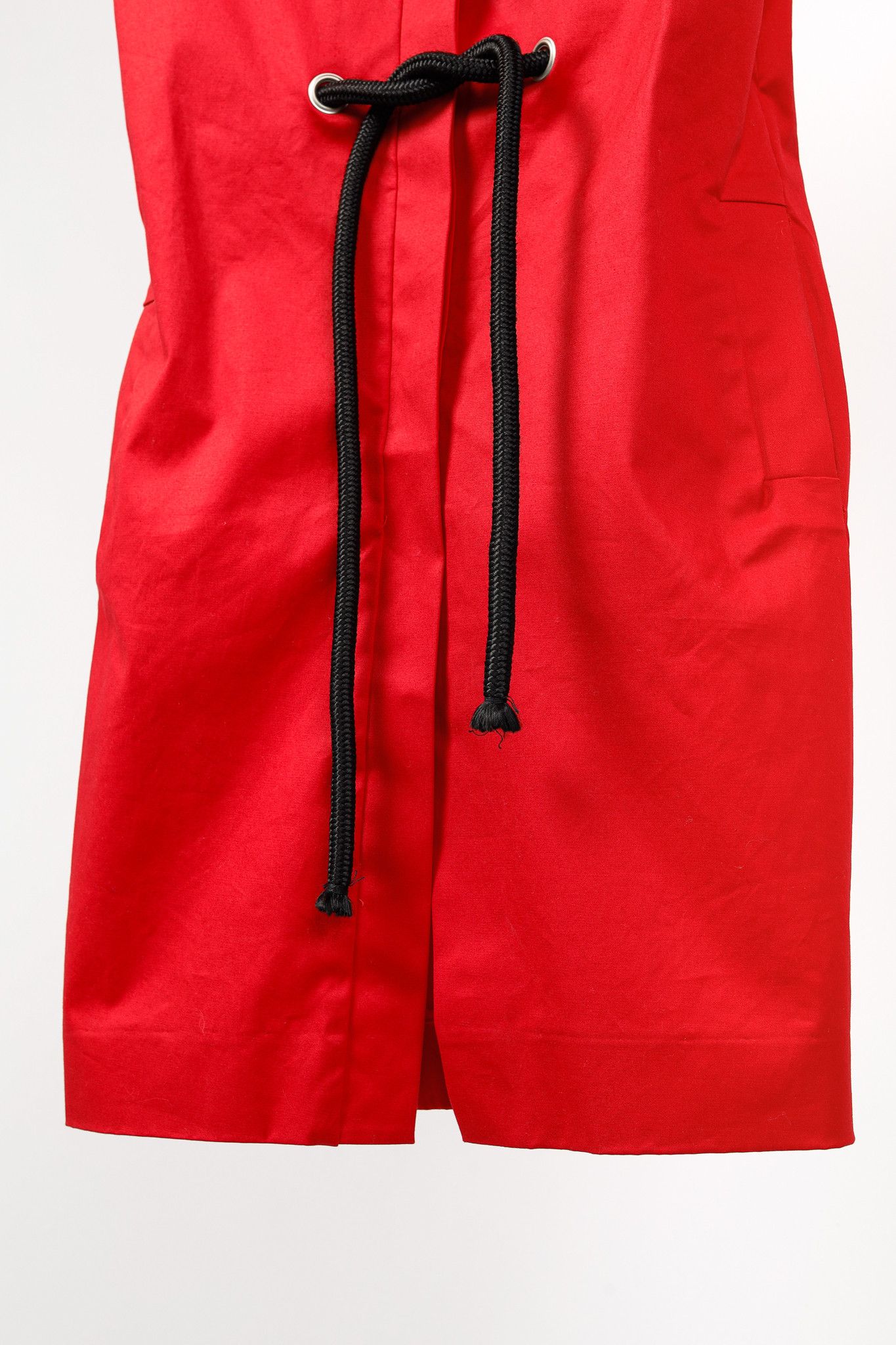 Marni Marni SS/07 Runway Red Stretch-Cotton Waist-Tie Dress Size S / US 4 / IT 40 - 7 Thumbnail