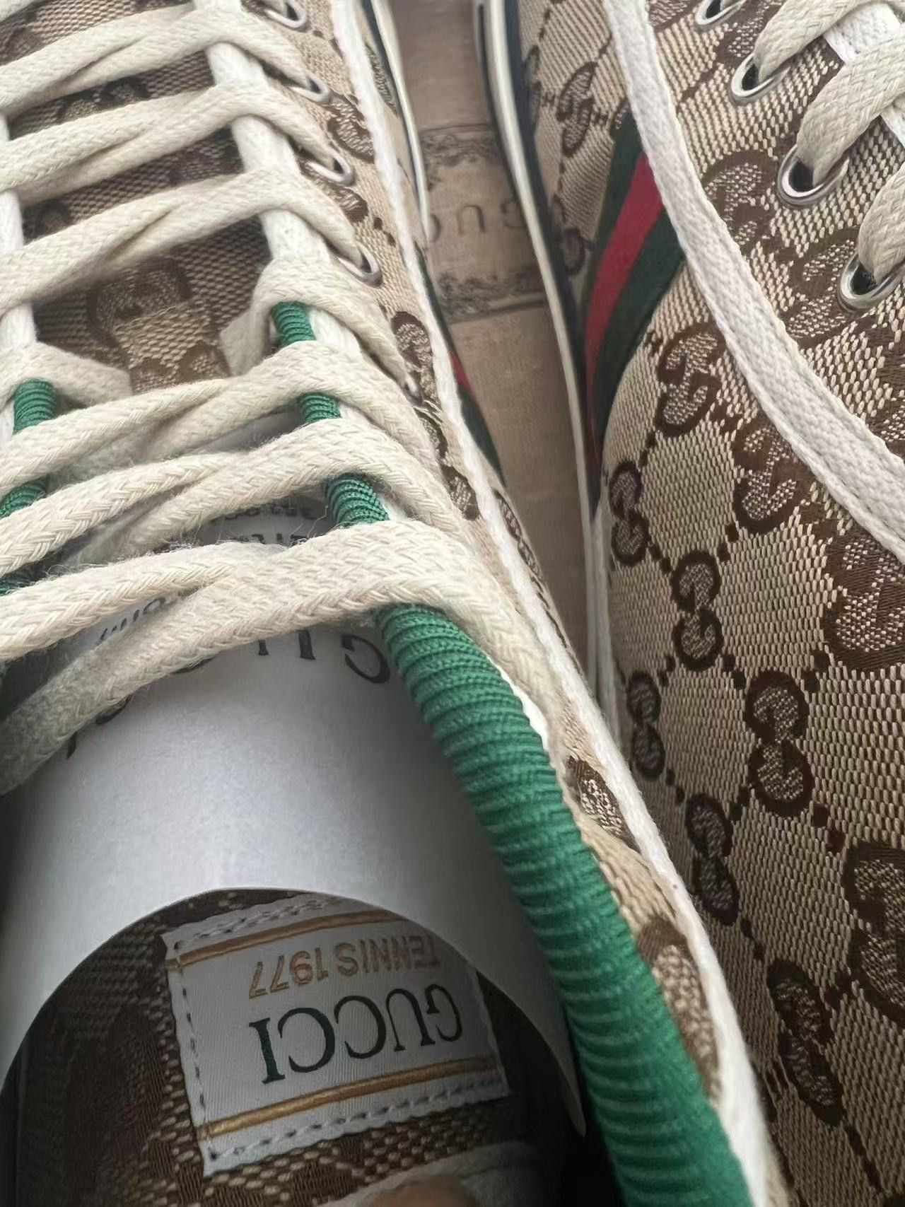Gucci Gucci Tennis 1977 Canvas High Top Beige GG Print Size US 13 / EU 46 - 3 Thumbnail