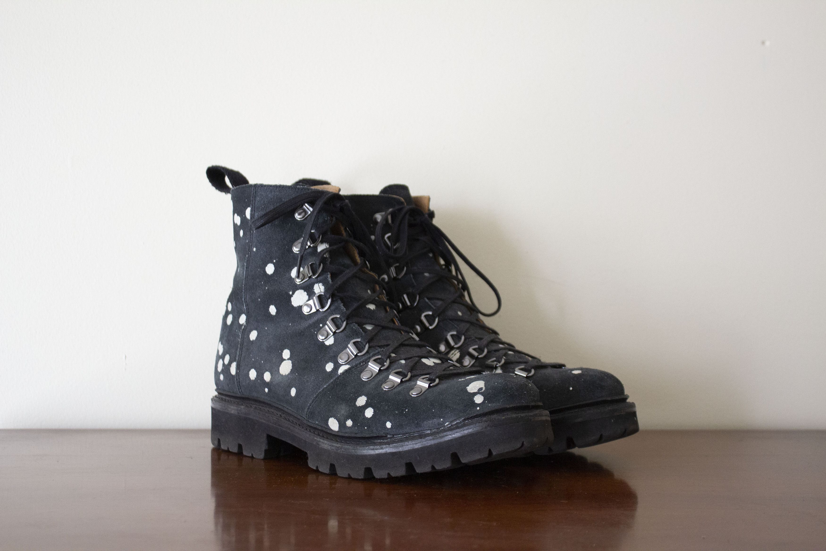 Grenson Grenson Paint Splatter Blue Suede Nanette Hiker Boot Size US 10 / IT 40 - 6 Thumbnail