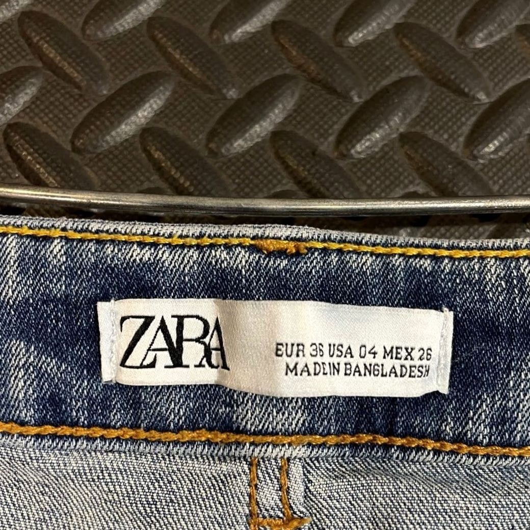 Zara Zara Jeans Women's Blue Skinny Mid Rise Distressed Zipper Pocket Denim Size 4 Size 27" / US 4 / IT 40 - 5 Thumbnail