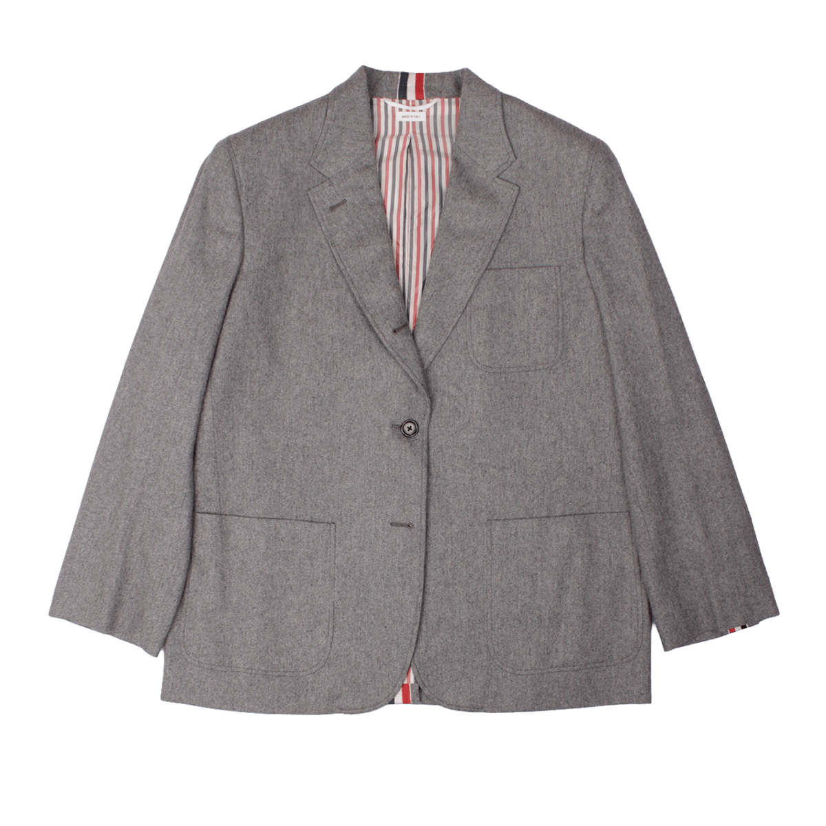 Thom Browne Grey Engineered RWB Stripe Wool Cashmere Suit Size 36R - 2 Thumbnail