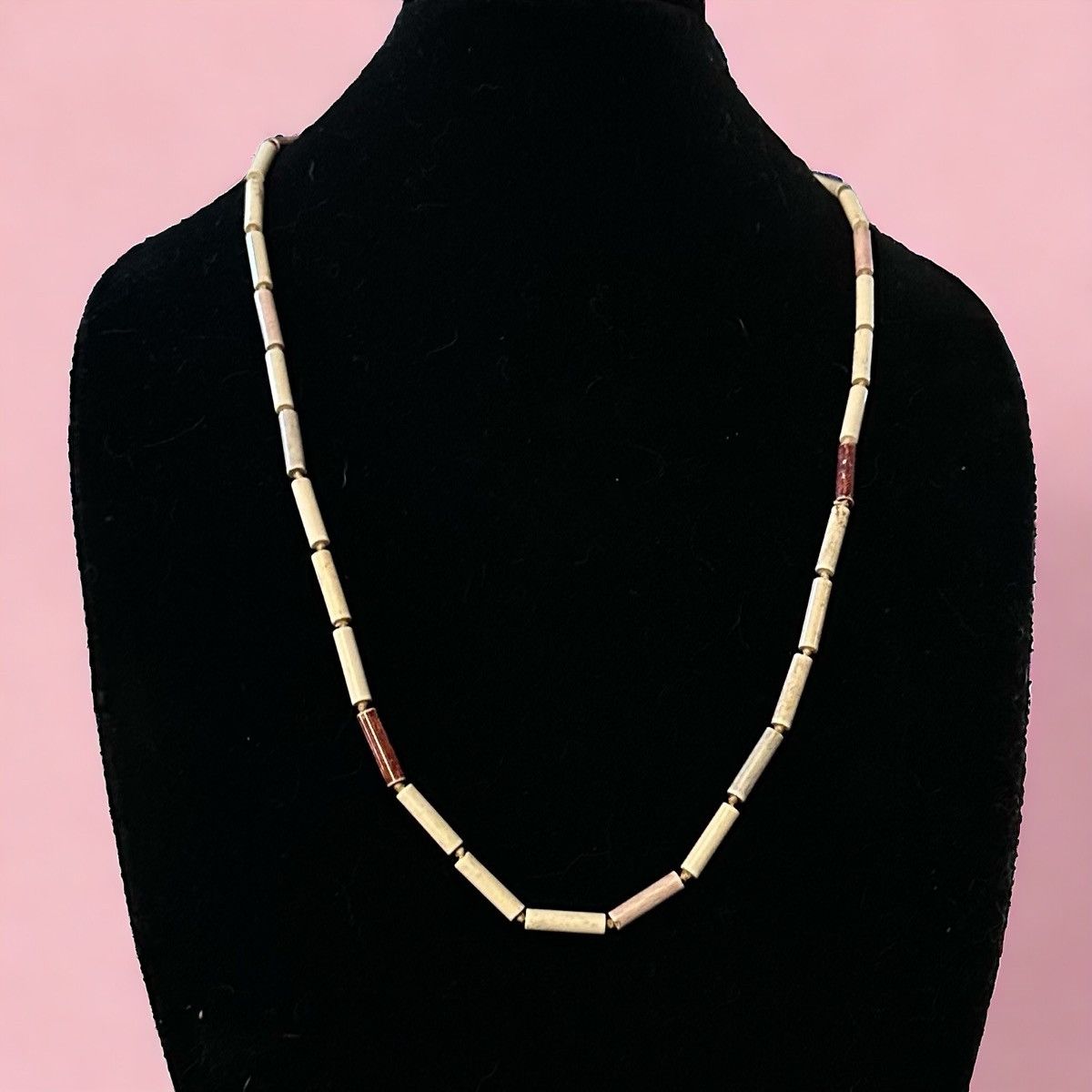 Vintage Vintage porcelain tubular bead necklace Size ONE SIZE - 1 Thumbnail
