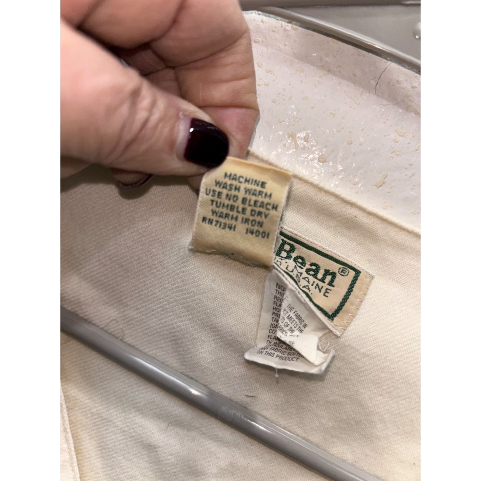 Vintage VINTAGE L.L. Bean Nightshirt Women Ivory Night Gown Sleep Shirt L 100% Cotton Long Sleeve V-Neck Cottagecore Retro Classic Cozy Nightwear Size L / US 10 / IT 46 - 3 Thumbnail