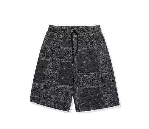 Japanese Brand 21SS Indigo Union Japan Black Bandana Paisley Denim Shorts Size US 32 / EU 48 - 1 Thumbnail