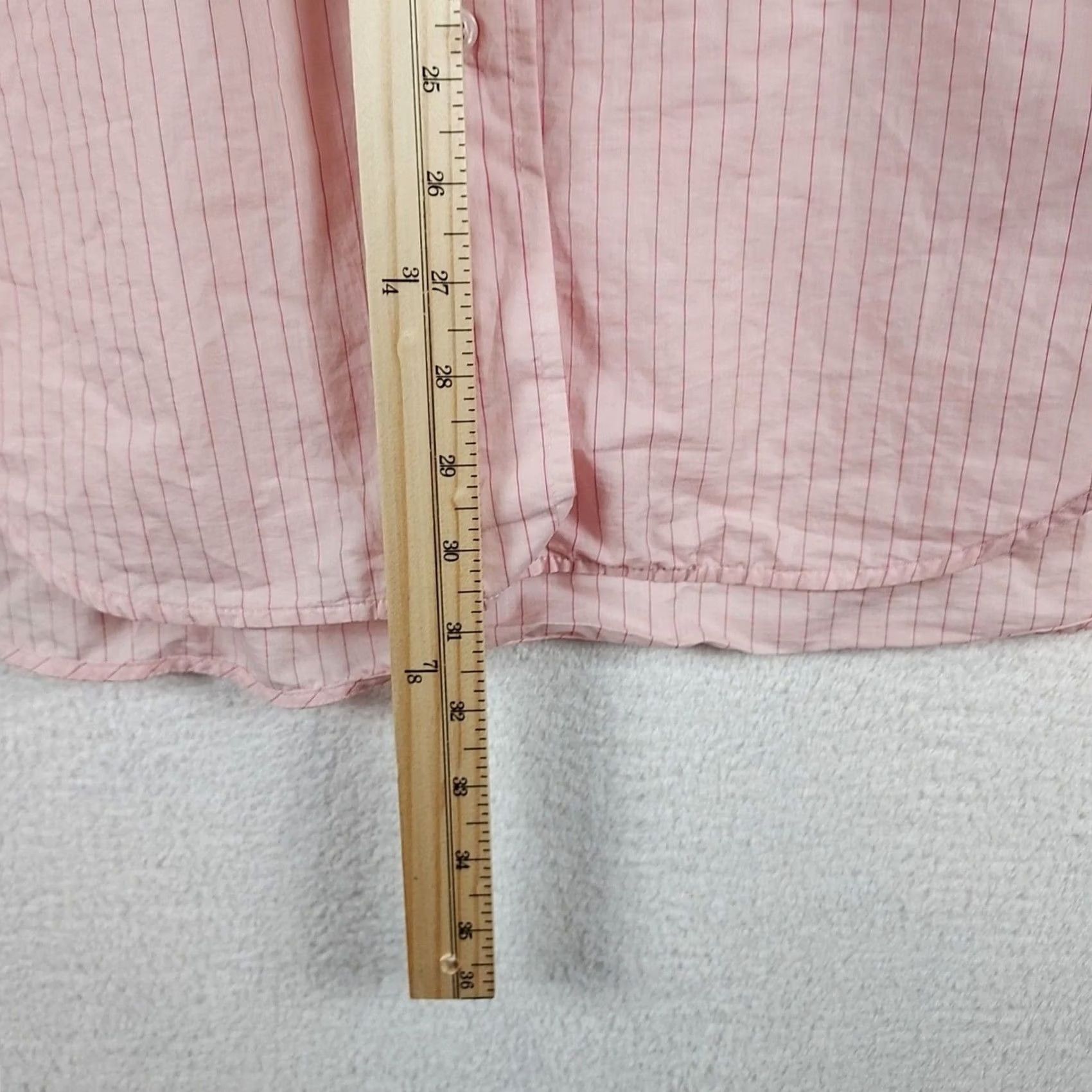 Zara VINTAGE? No — Zara Shirt Women’s Button Down Small Pink Red Stripe Long Sleeve Relaxed Fit Size S / US 4 / IT 40 - 3 Thumbnail