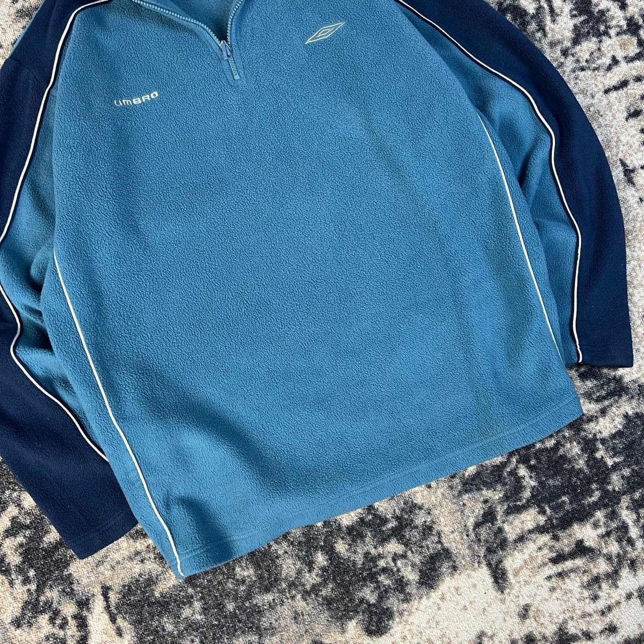 Umbro Umbro Mini Logo Vintage Y2K Quarter Zip Up Fleece Sweatshirt Size US XXL / EU 58 / 5 - 3 Thumbnail