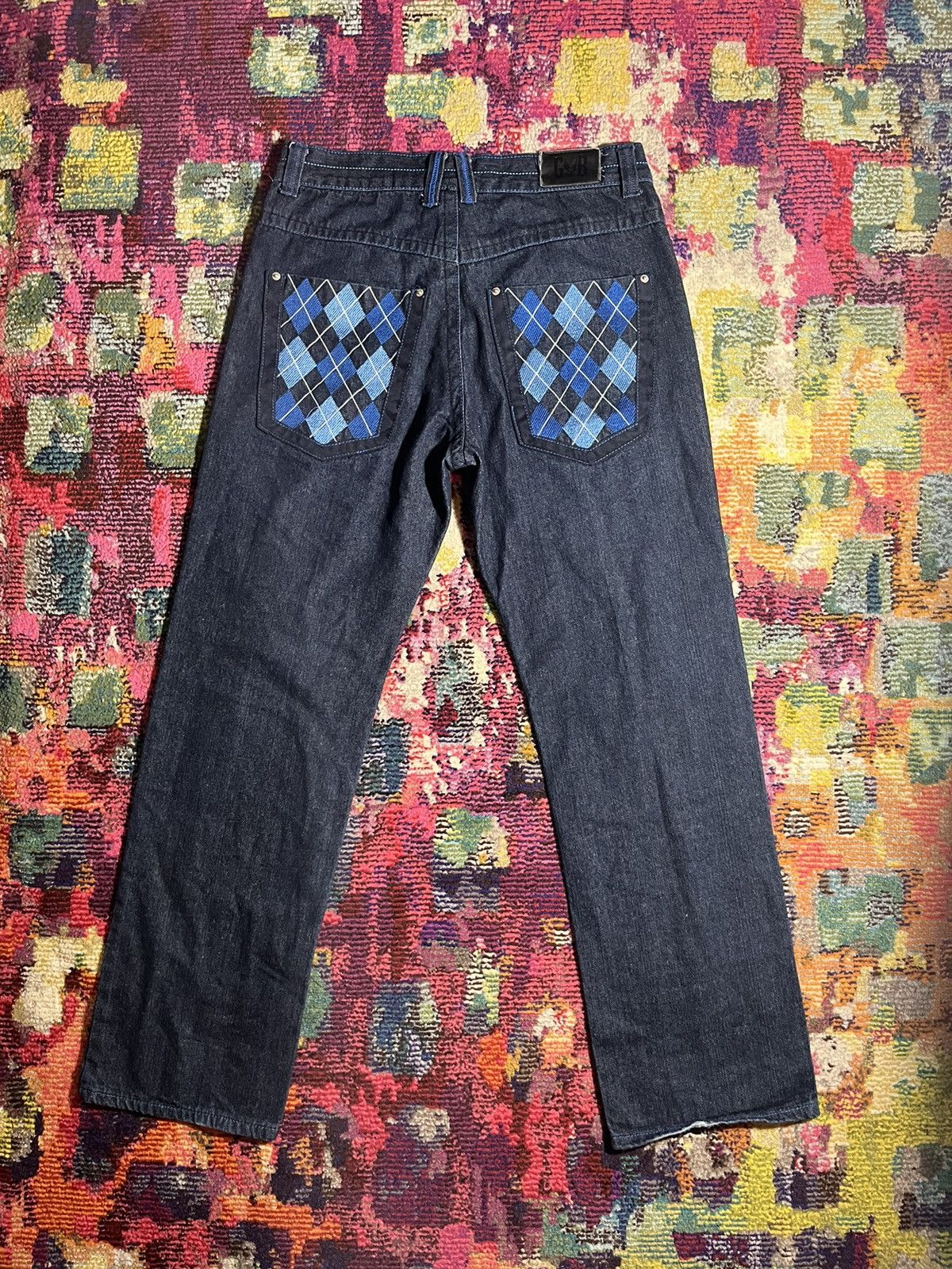 Other Plaid Pocket Blue Stitching Jeans Size US 34 / EU 50 - 1 Thumbnail
