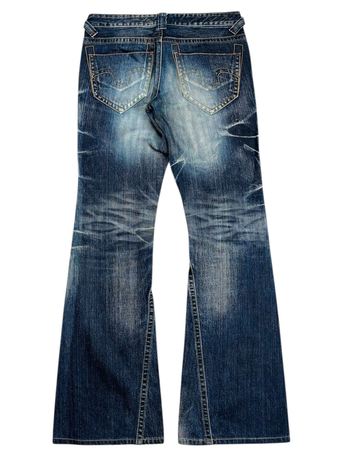 Tornado Mart Archive Tornado Mart - Super Flared Washed Denim Pants Size US 29 - 2 Thumbnail