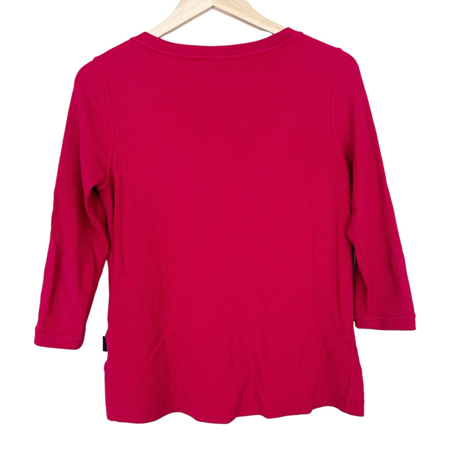 Patagonia Patagonia Red Organic Cotton Thermal 3/4 Sleeve Shirt Sz XS Size XS / US 0-2 / IT 36-38 - 5 Thumbnail