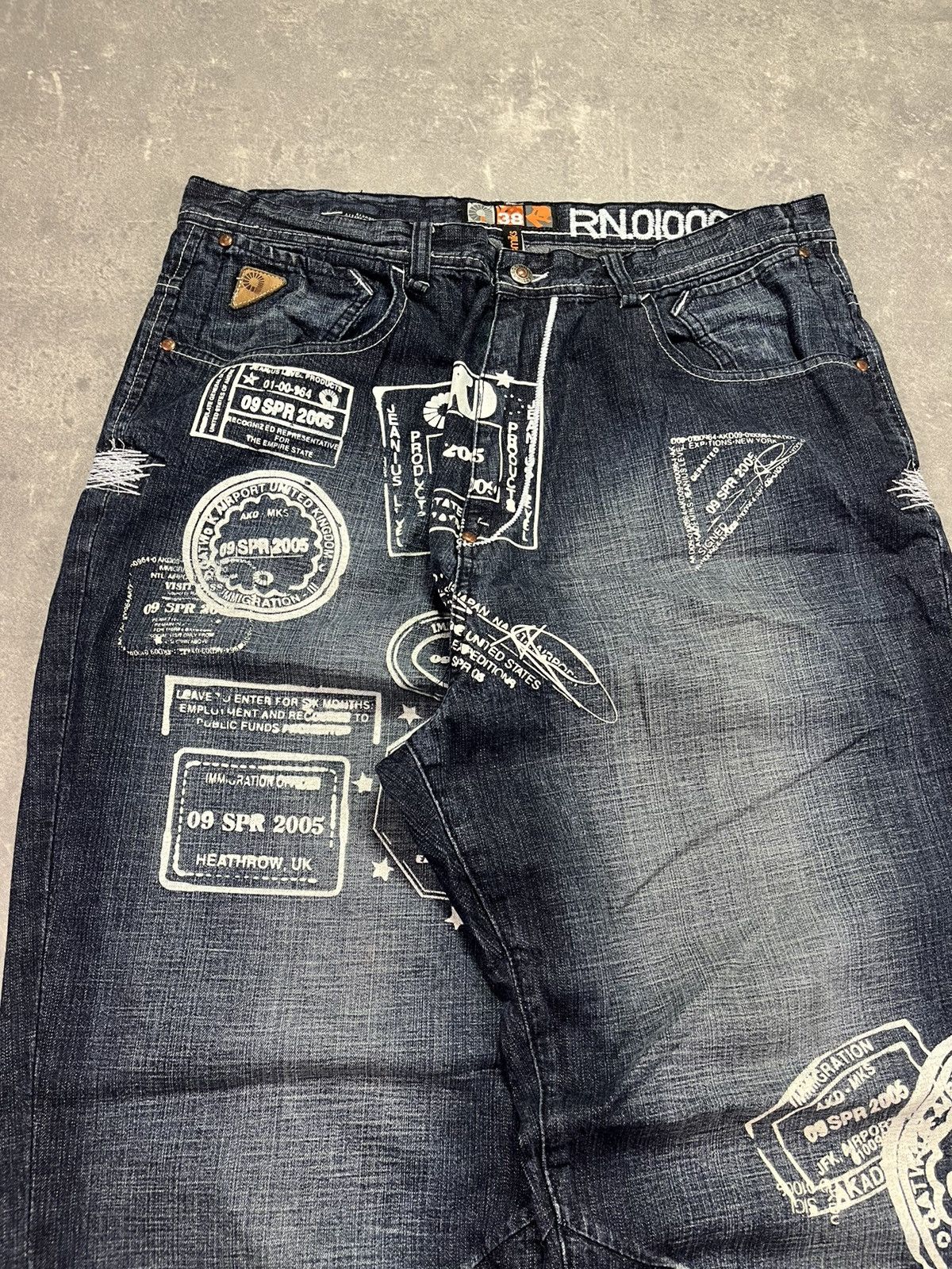Akademiks 2000s Y2K Akademiks Washed Mega Baggy Denim Jeans 38 Size US 38 / EU 54 - 3 Thumbnail