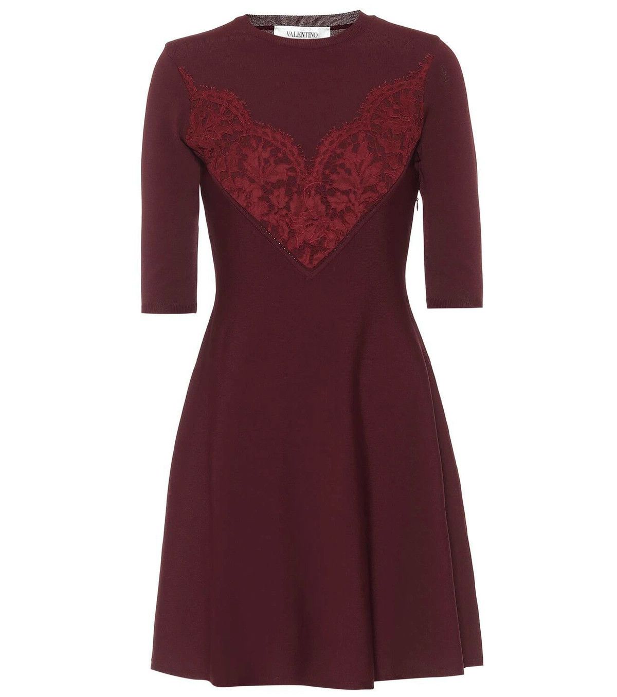 Valentino o1y0326 Mini Dress in Burgundy Size S / US 4 / IT 40 - 1 Thumbnail