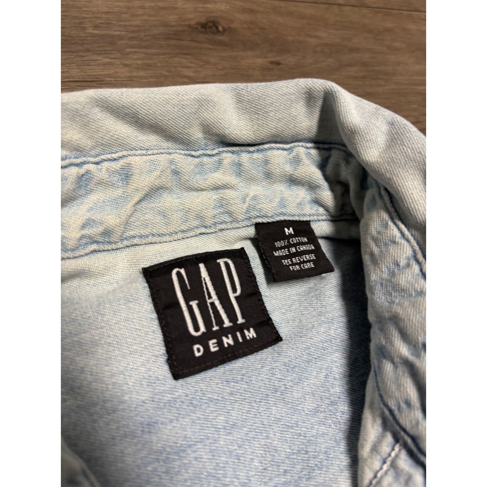Gap × Vintage Vintage Gap Denim Blue Button Shirt Sz M Size US M / EU 48-50 / 2 - 2 Thumbnail