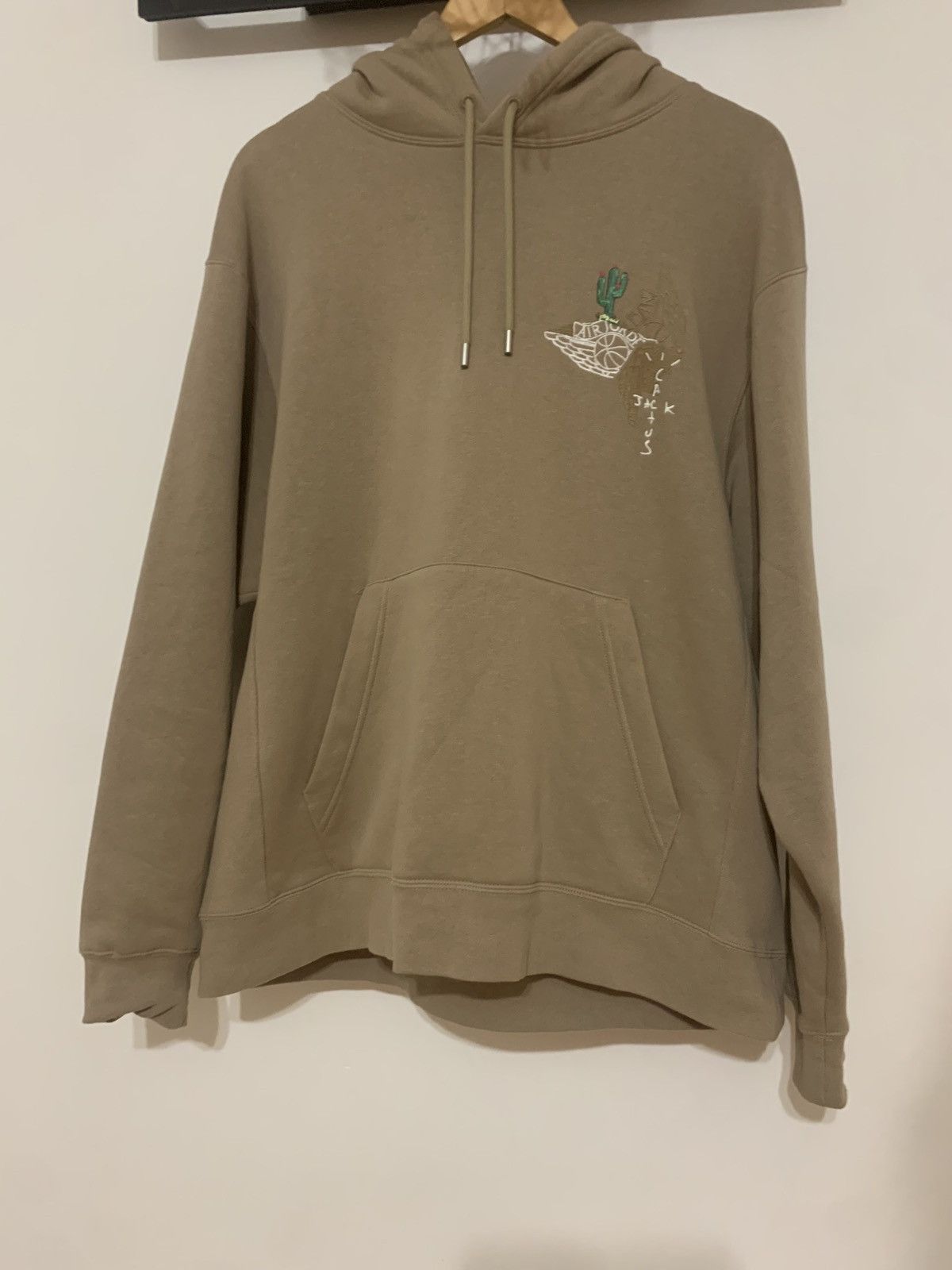 image of Jordan Nike Travis Scott Cactus Jack Desert Khaki Hoodie in Beige, Men's (Size Large)