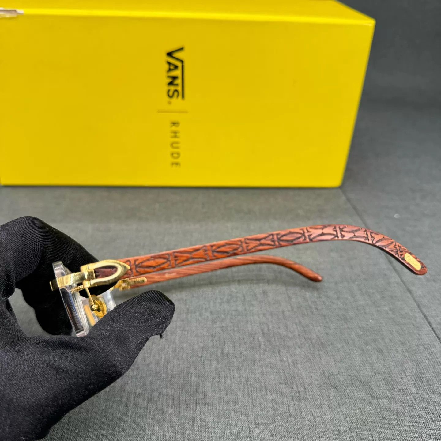 Cartier Cartier 18k Gold Wood-Grain Glasses One Size Size ONE SIZE - 5 Thumbnail