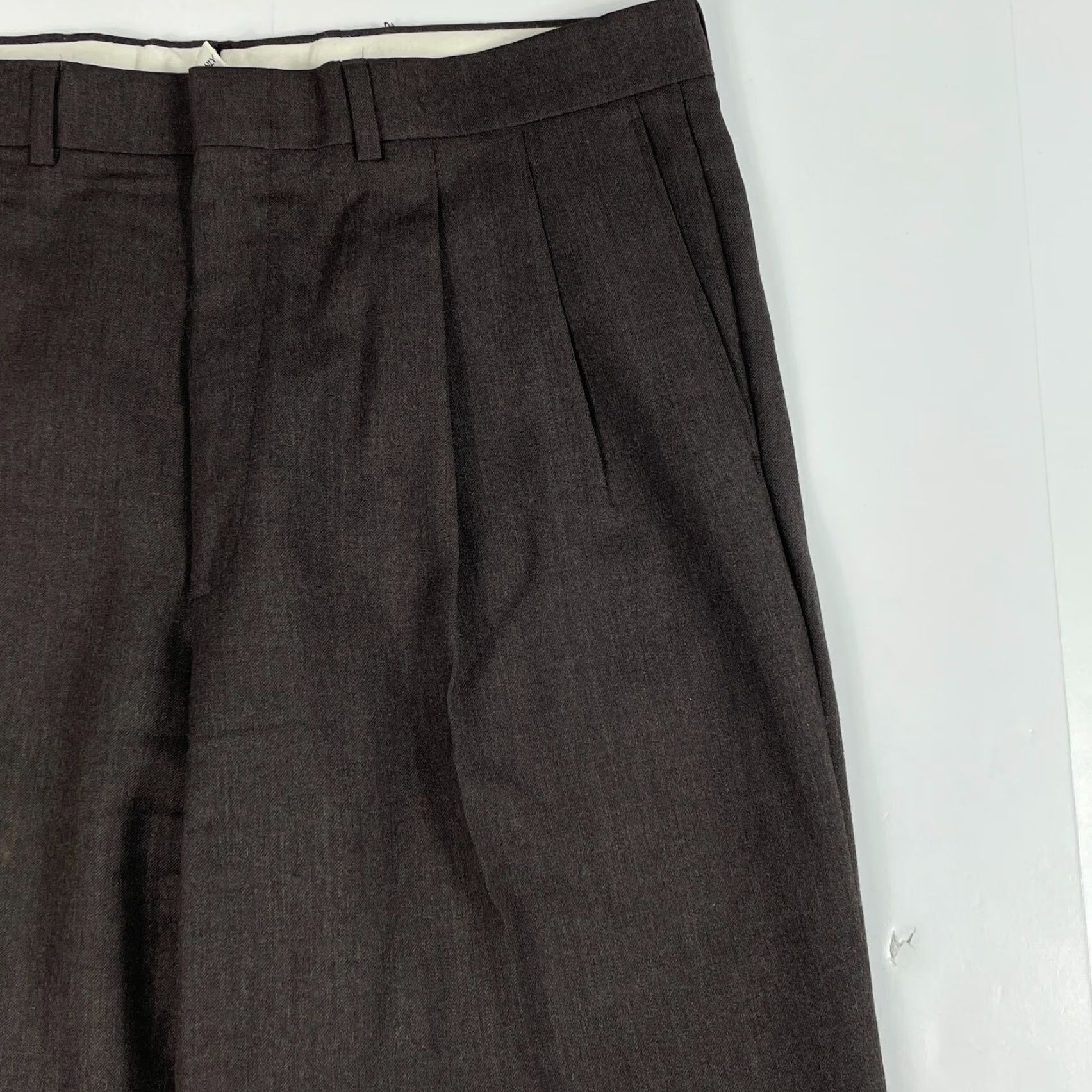Vintage VINTAGE Cerruti Pants Mens 36 x 31 Brown Wool Straight Leg Pleated 5-Pocket Dress Pants Mens Size US 36 / EU 52 - 3 Thumbnail
