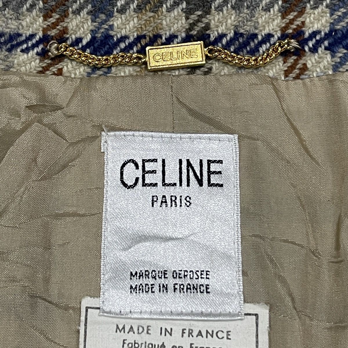 Celine ‼️RARE‼️ Vtg 70s Celine Paris Burgeois Chic Wool Plaid Blazer Size M / US 6-8 / IT 42-44 - 22 Thumbnail