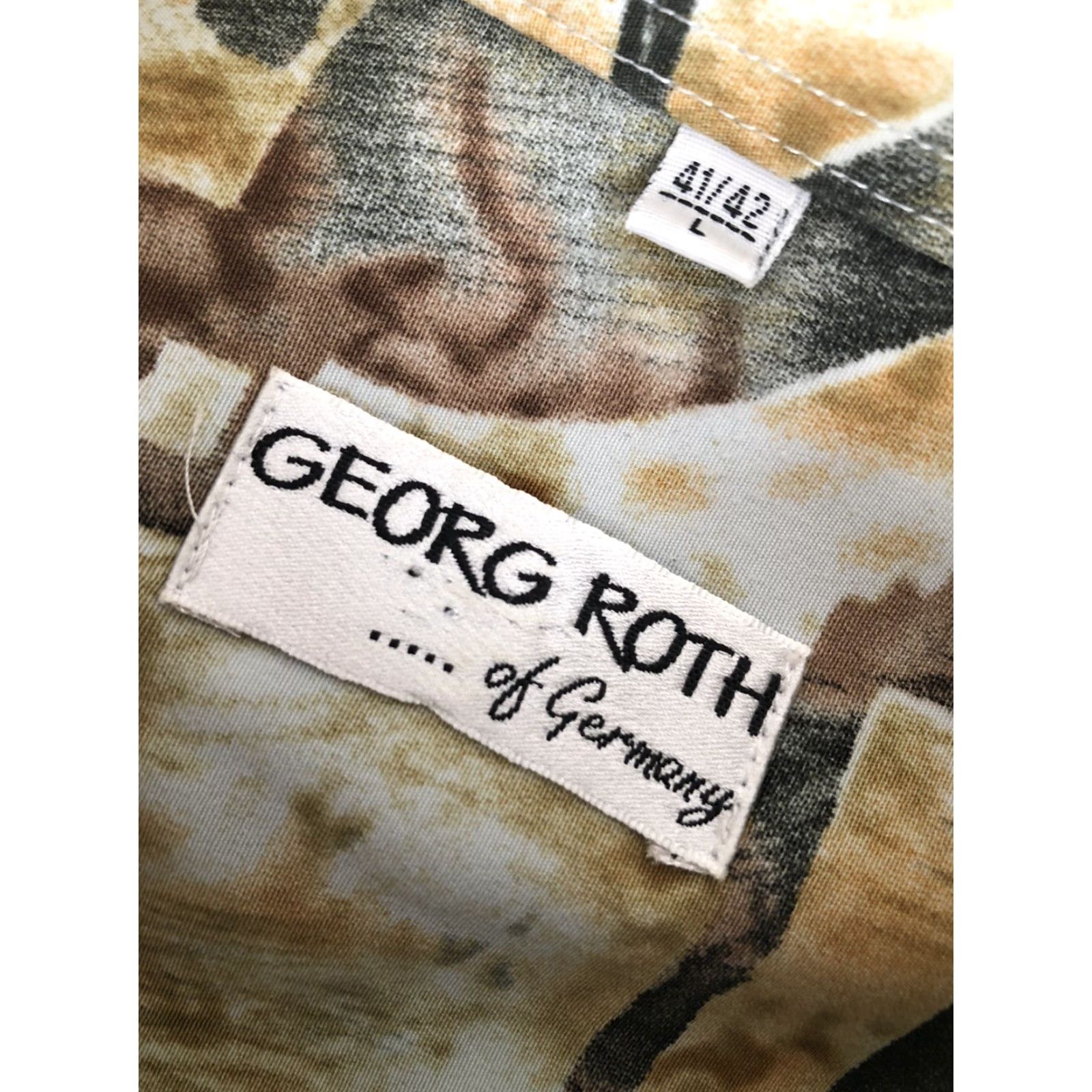 George GEORG ROTH Germany Abstract Geometric Lg. Shirt Mens Short Sleeve Button-Up Multicolor Geometric Pattern Angel Decade 90s? (adjusted) Size US L / EU 52-54 / 3 - 5 Thumbnail