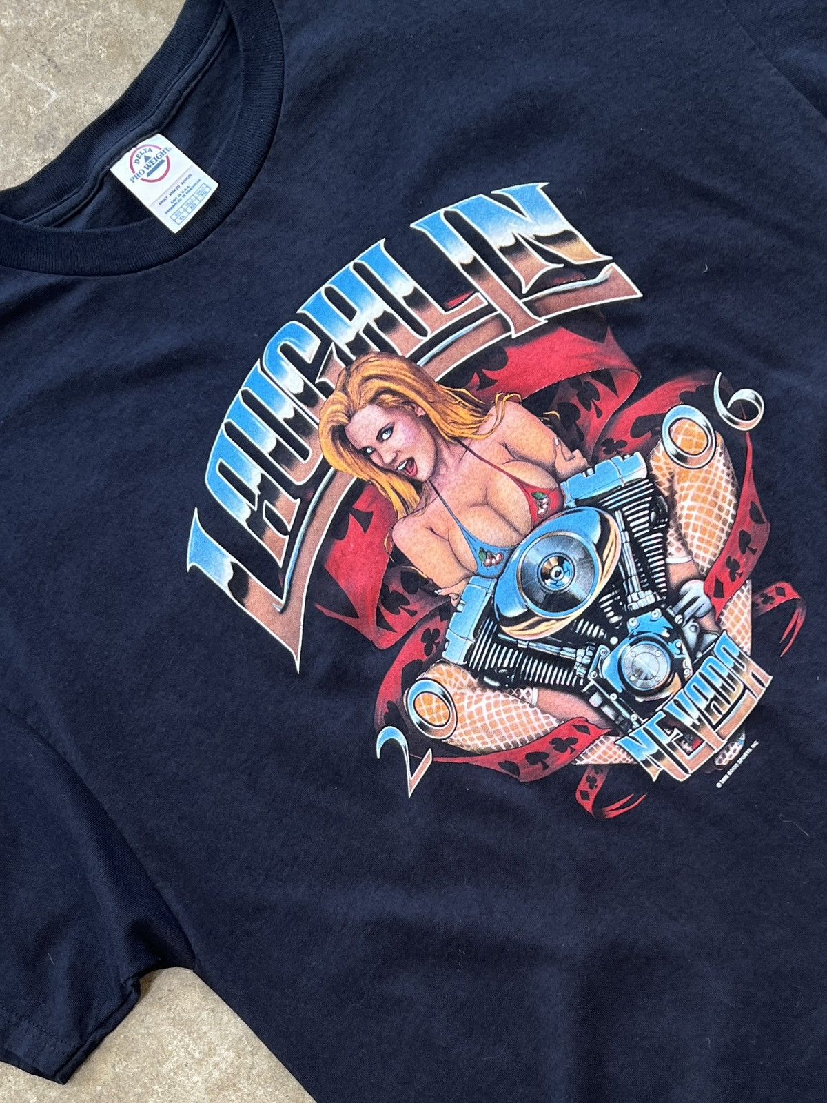 Harley Davidson Vintage 2006 Panhead Laughlin Ace Biker Girl Tee XL Size US XL / EU 56 / 4 - 1 Thumbnail
