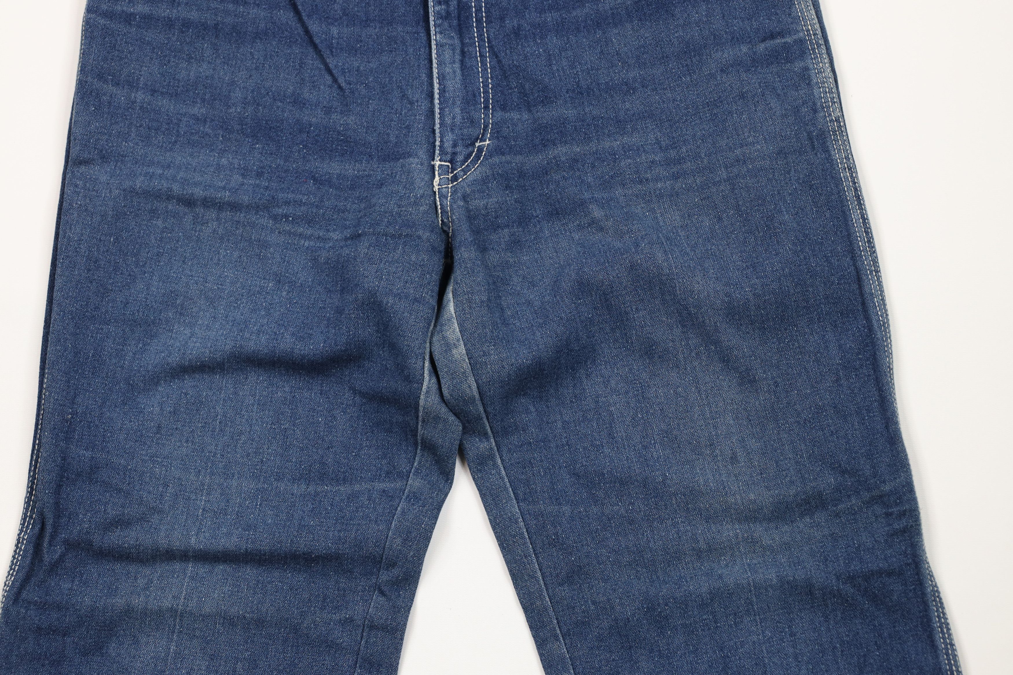 Vintage Vintage 70s Streetwear Wide Leg Denim Jeans Blue Triblend Size US 30 / EU 46 - 3 Thumbnail