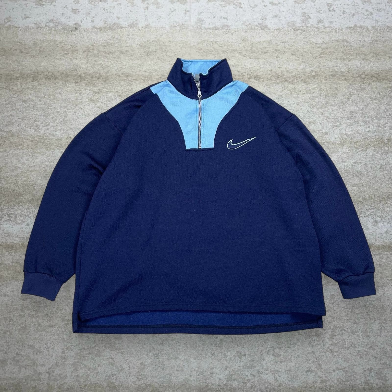 Vintage 90s Nike Jacket Mens XL Navy Blue Blue Quarter Zip
