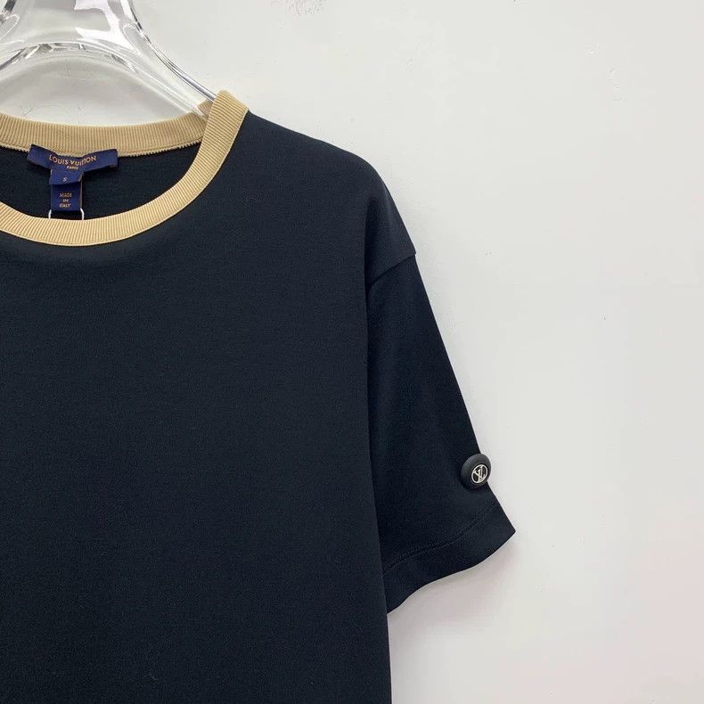Louis Vuitton Louis Vuitton Black logo monogrammed cotton crewneck dress Size S / US 4 / IT 40 - 3 Thumbnail