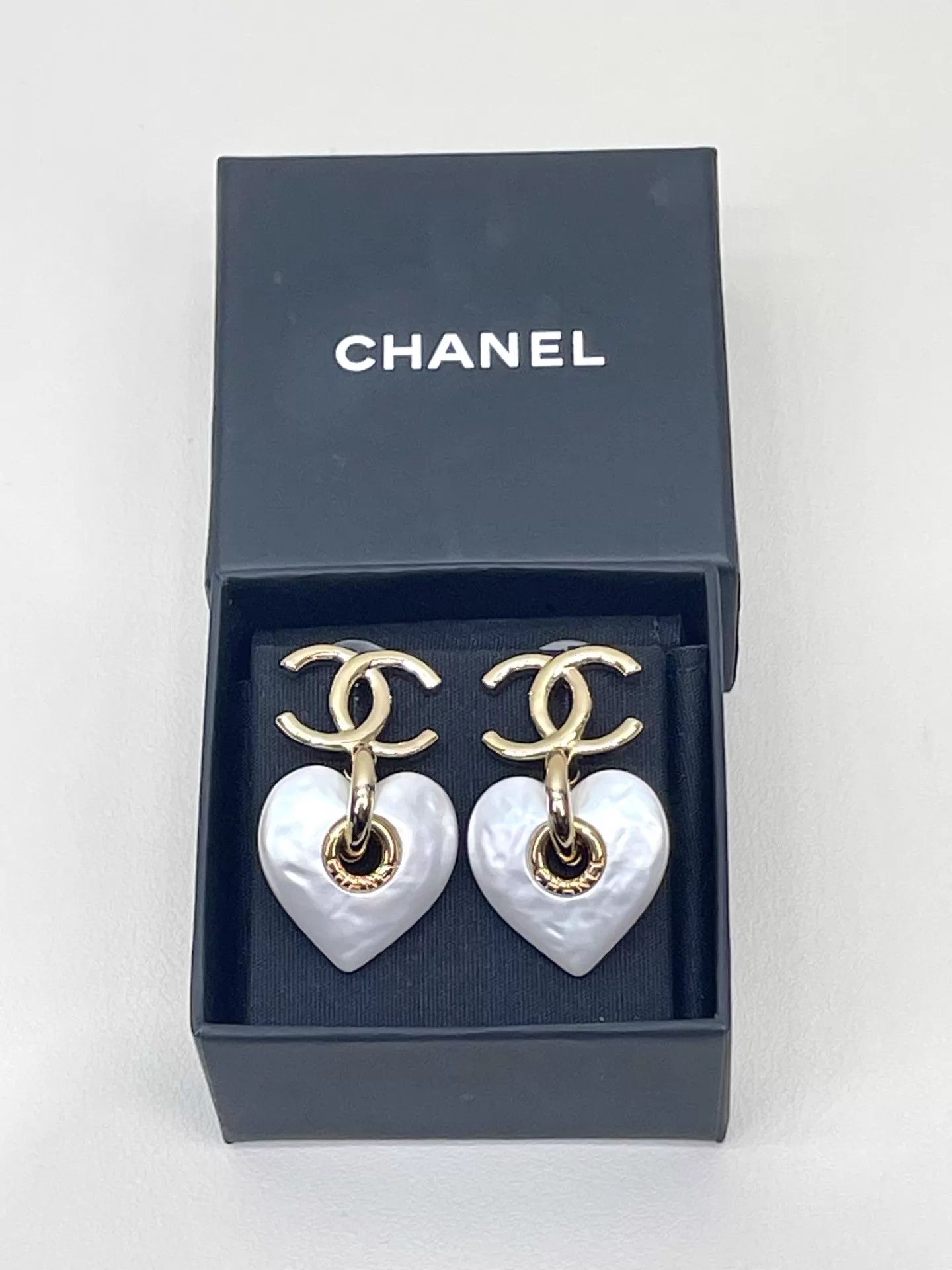 Chanel Chanel 24P Heart CC Stud Earrings 98 New Authentic Size ONE SIZE - 1 Thumbnail