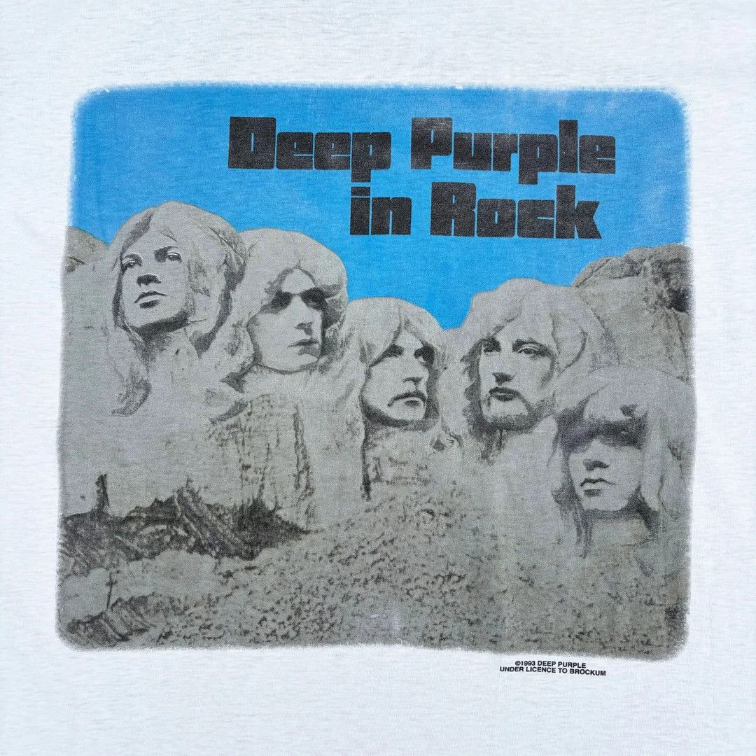 Band Tees × Vintage Deep Purple 1993 93 90s Vintage In Rock Band Brockum T-Shirt Size US XL / EU 56 / 4 - 3 Thumbnail