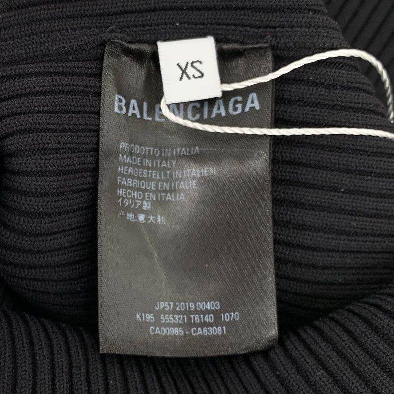Balenciaga Balenciaga Black logo full print knit sweater Size US XS / EU 42 / 0 - 6 Thumbnail