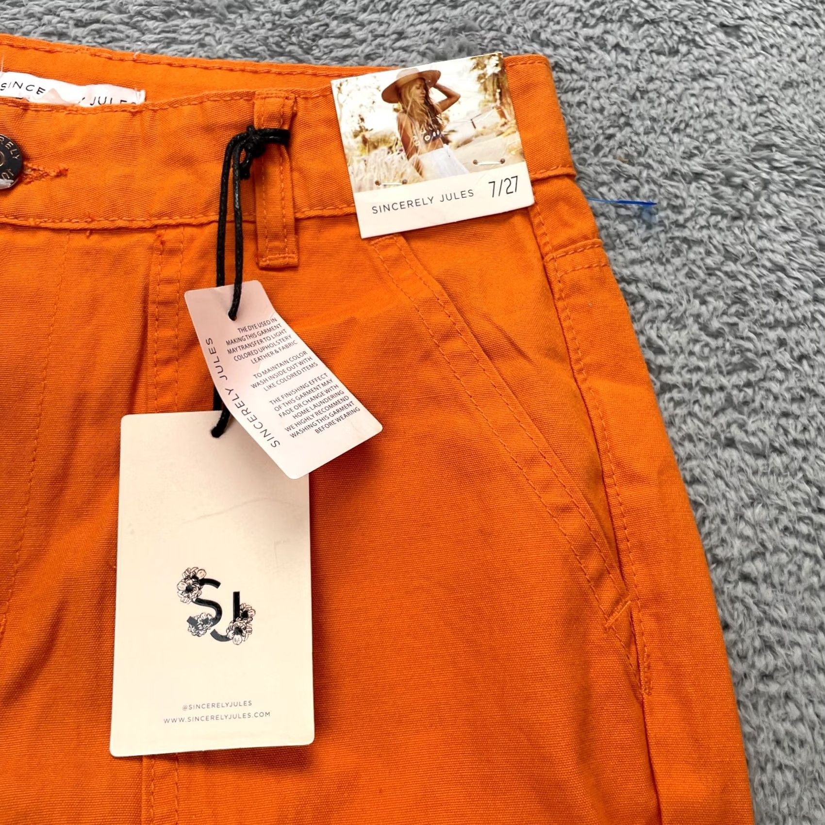 Vintage Sincerely Jules Pants Womens 7 Orange Cargo Utility Straight Leg Workwear Pants Mens Womens Girls Boys Size 28" / US 6 / IT 42 - 4 Thumbnail