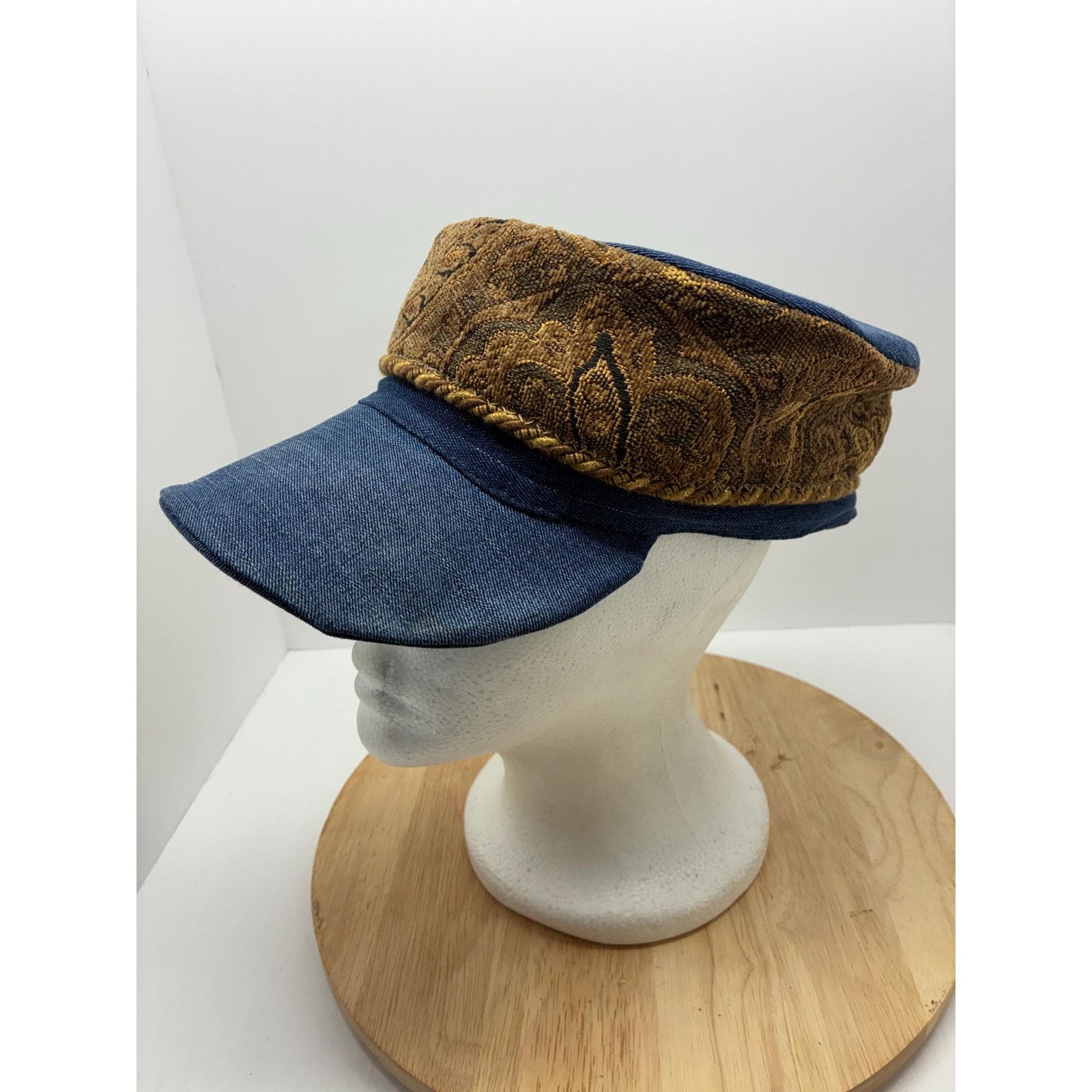 Other Handmade Denim & Tapestry Cap – Small 22” – Upcycled Size ONE SIZE - 2 Thumbnail