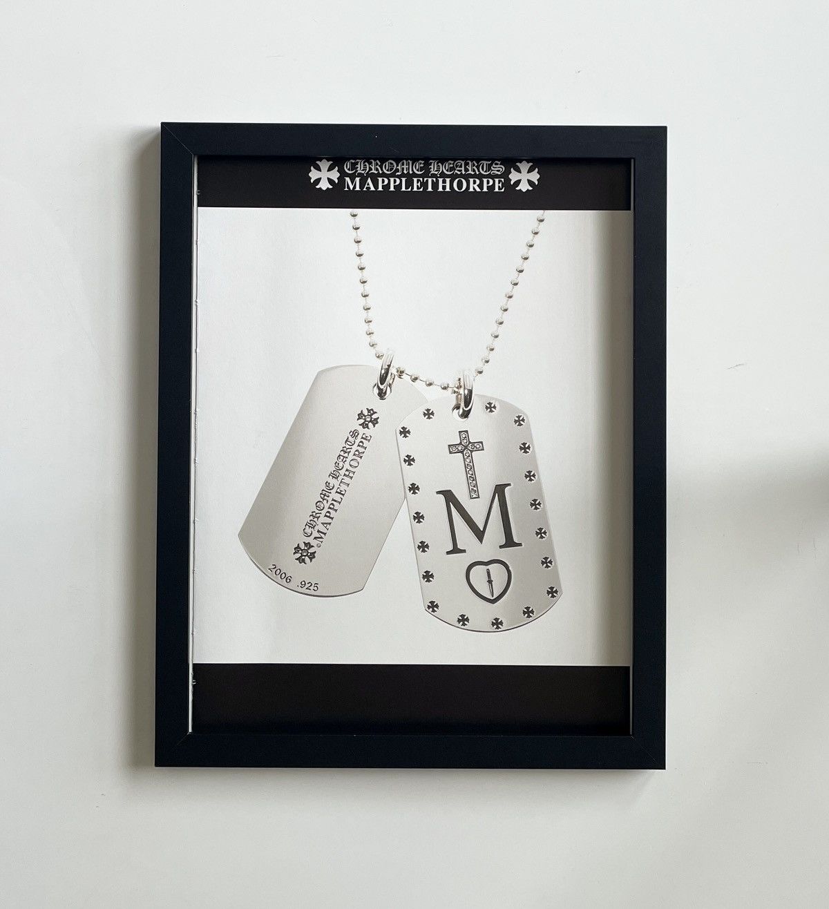 Chrome Hearts × Vintage Chrome Hearts mapplethorpe dog tags 9x11 Framed poster Size ONE SIZE - 1 Thumbnail