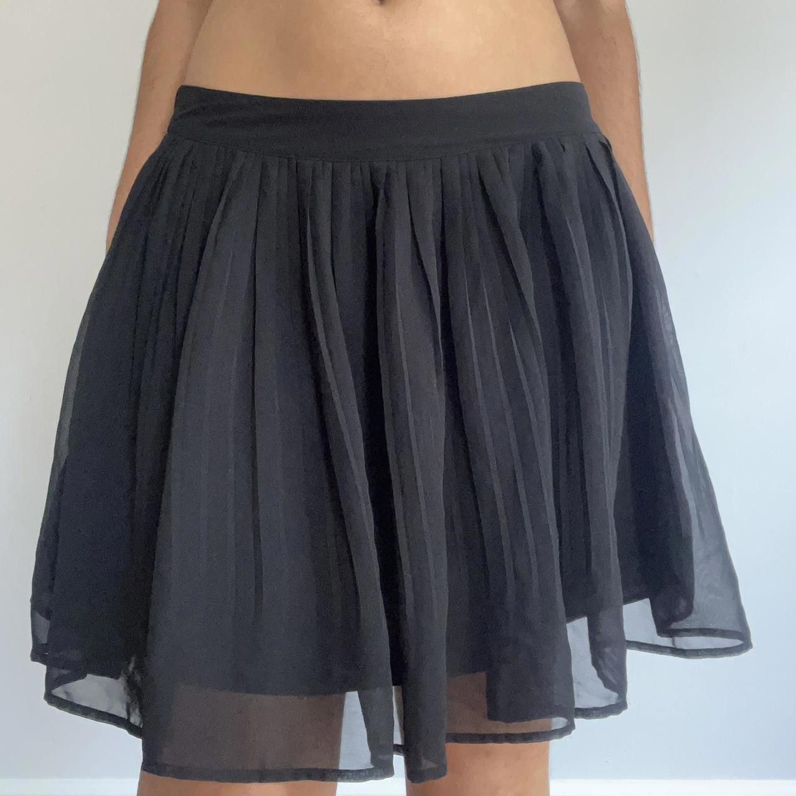 Other Black mini skirt with mesh overlay, elastic waistband Size 28" / US 6 / IT 42 - 1 Thumbnail