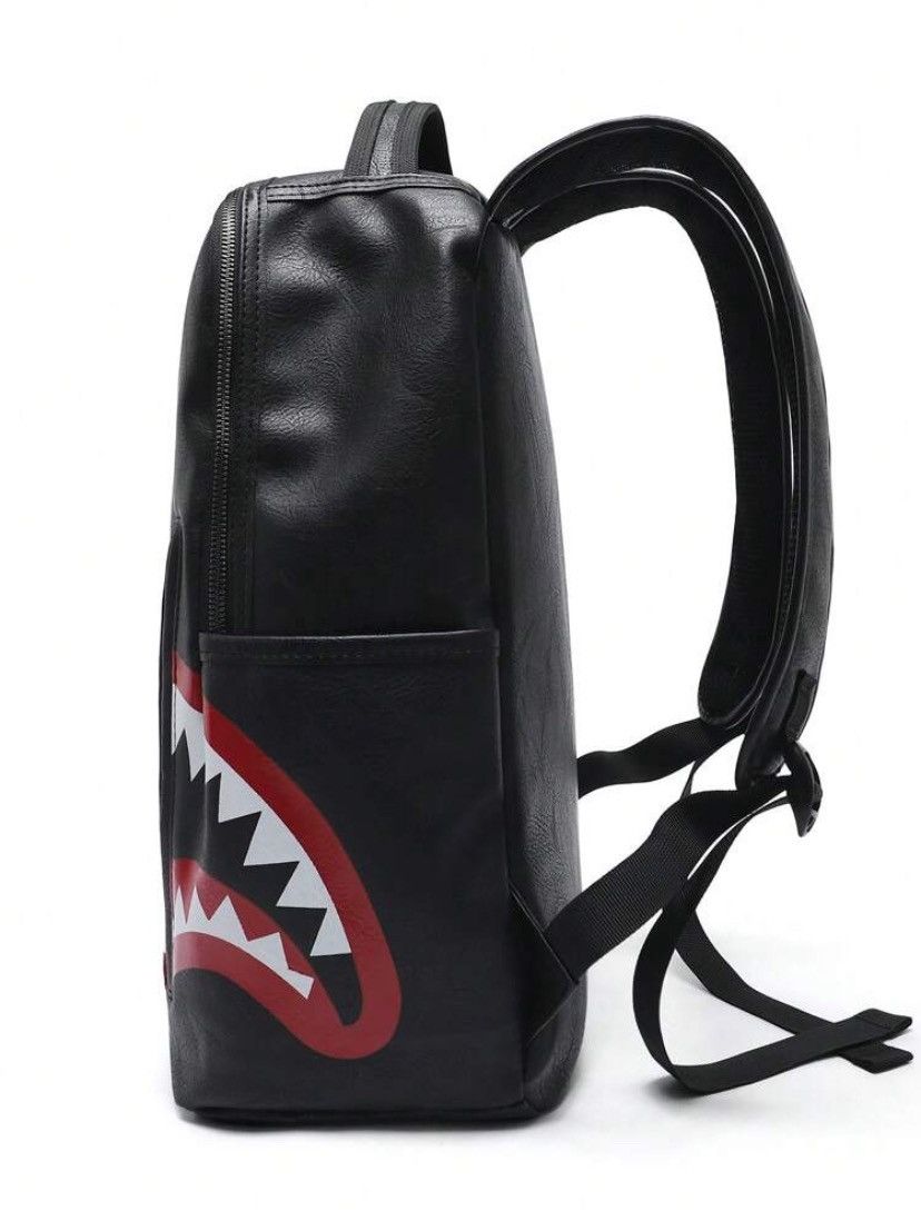 Designer Printed shark’s leather backpack Size ONE SIZE - 3 Thumbnail