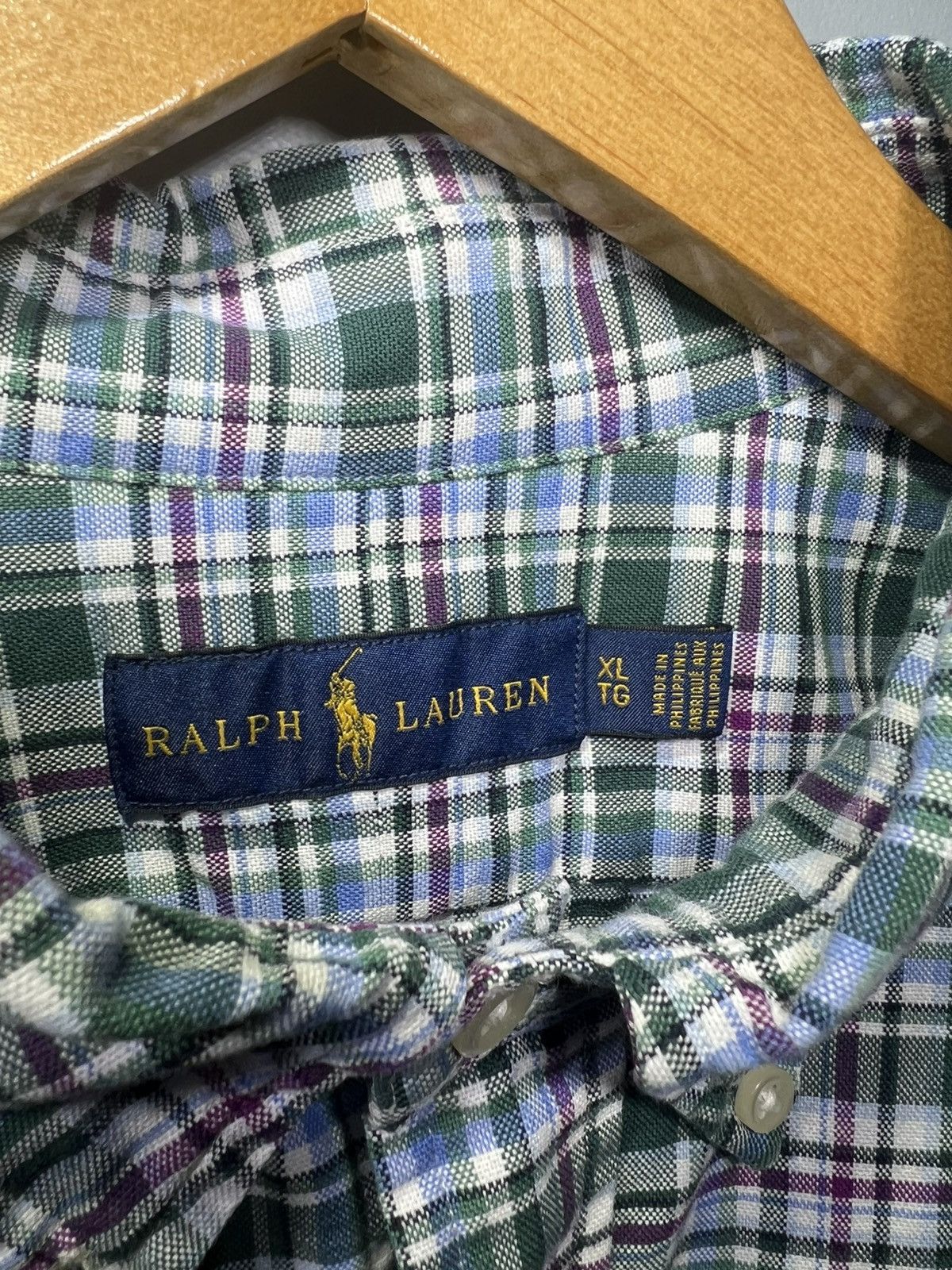Polo Ralph Lauren Polo Ralph Lauren Men's Green Plaid Oxford Long Sleeve SZ XL Size US XL / EU 56 / 4 - 3 Thumbnail
