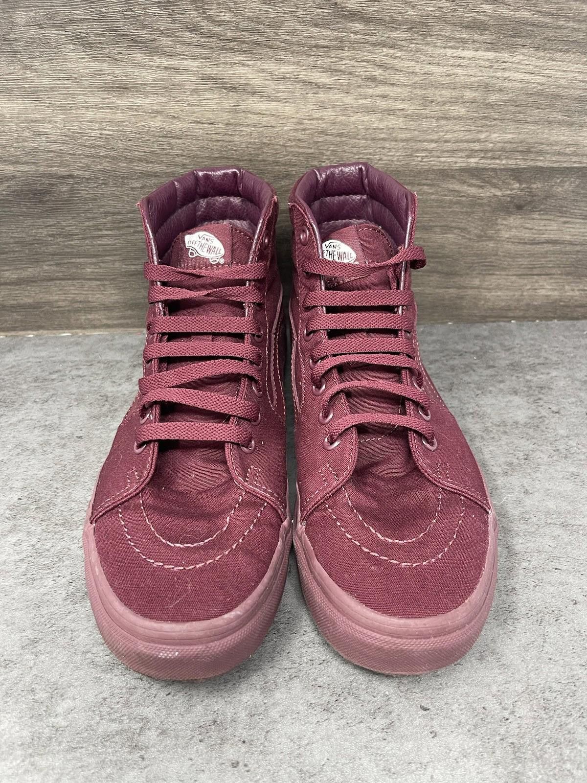 Vans Vans Sk8 Hi Shoes Mens Size 7.5 Burgundy Maroon Red Sneakers Size US 7.5 / EU 40-41 - 3 Thumbnail