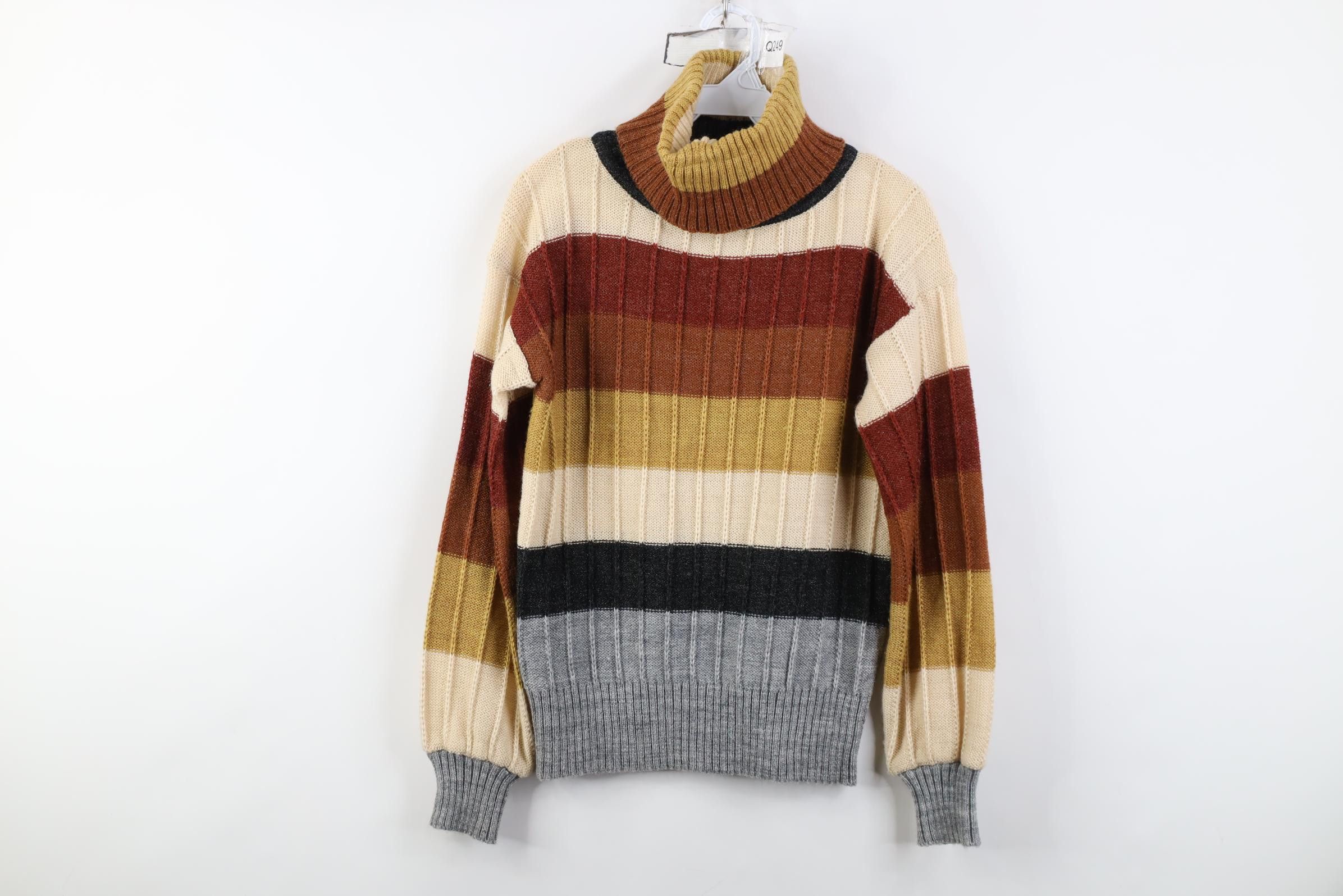 Vintage Vintage 70s Streetwear Earth Tone Chunky Turtleneck Sweater Size L / US 10 / IT 46 - 1 Thumbnail