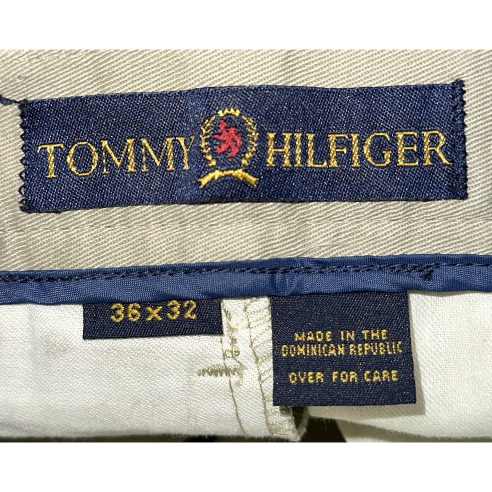 Tommy Hilfiger Tommy Hilfiger Pants Casual Men's Beige Cotton Zip Fly 36x32 NWT Regular Front 32 Inseam Mens pants Size US 36 / EU 52 - 6 Thumbnail