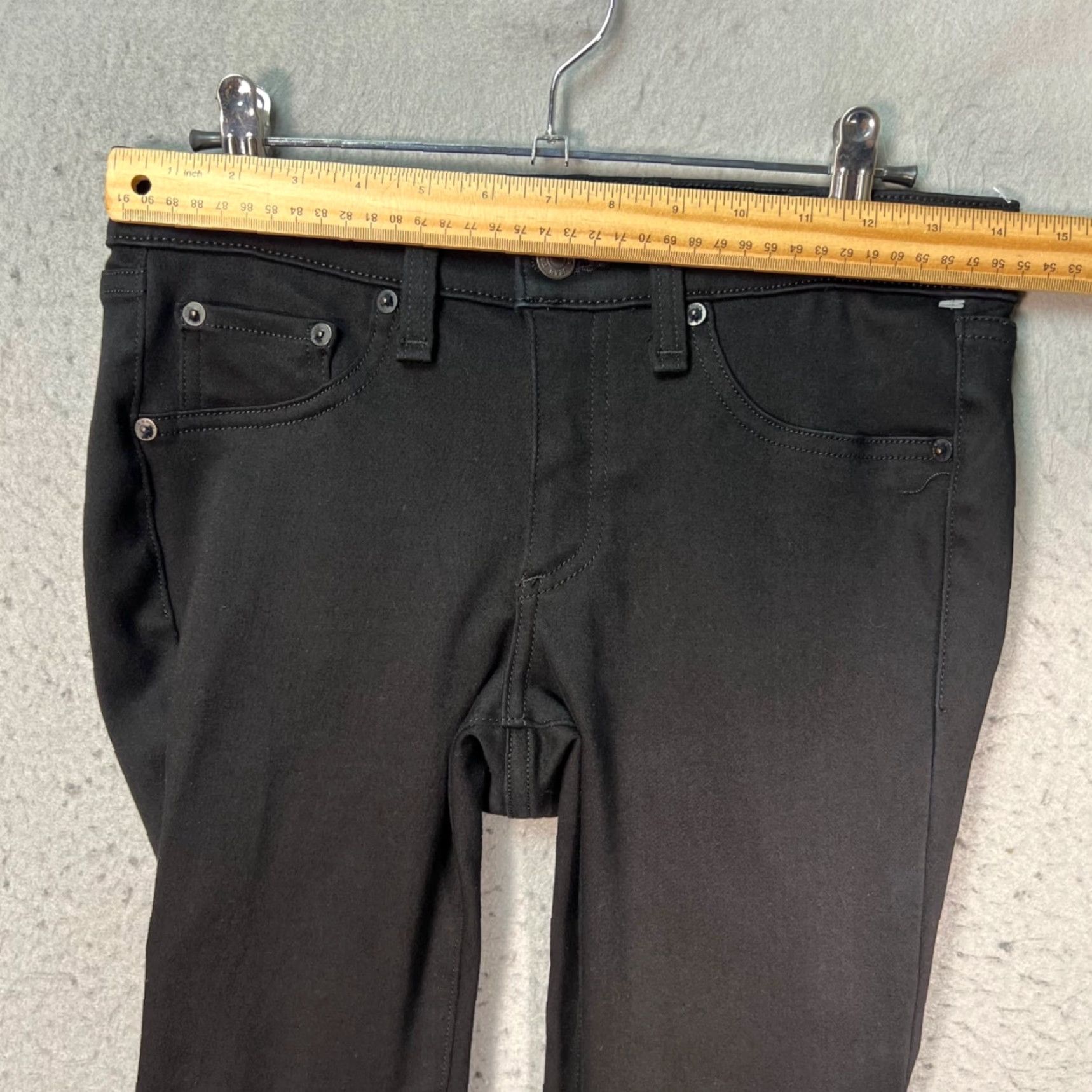 Rag & Bone Rag & Bone Womens Jeans 27 Blackout Moto Skinny Faux Leather Knee Panels Denim 5-Pocket Stretch Slimmed Rise Low 29in Inseam Adult Regular Womens Size 27" / US 4 / IT 40 - 6 Thumbnail
