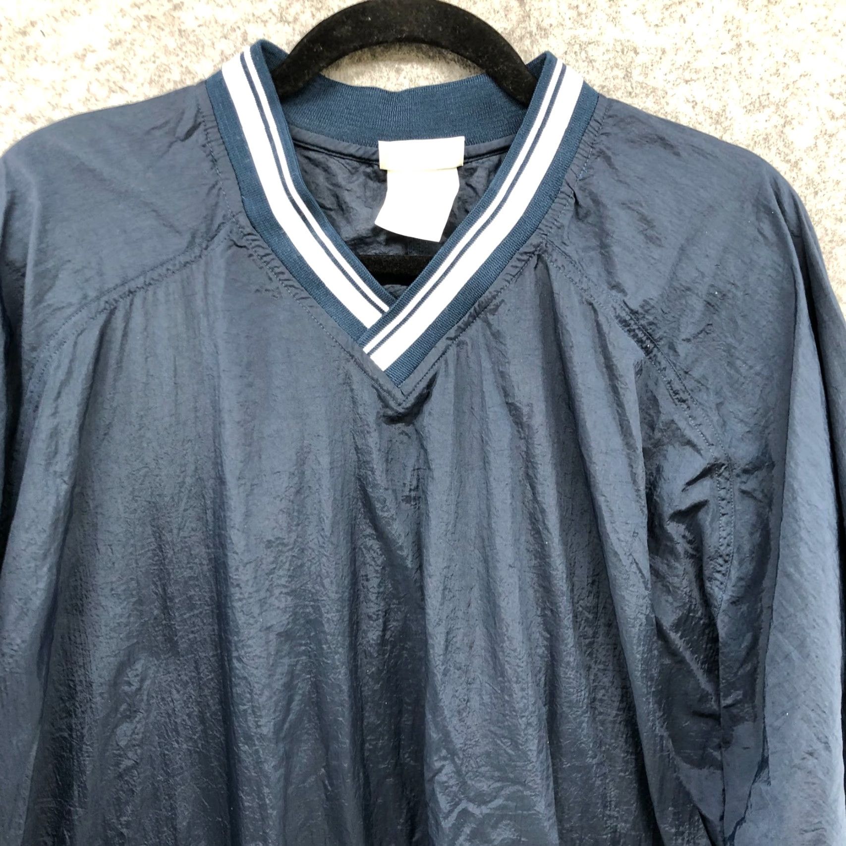 Vintage VTG Discus Athletics Windbreaker Jacket Pullover Men 2XL Navy Blue V-Neck Nylon Lightweight Water-Resistant Zipped Pockets Mens Size US XXL / EU 58 / 5 - 3 Thumbnail