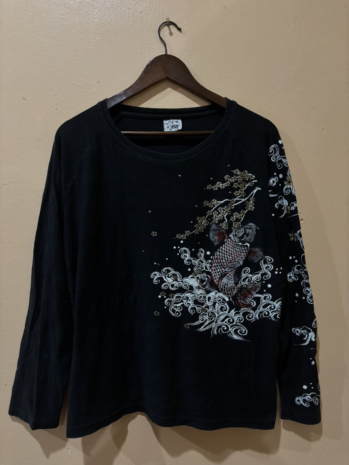 Japanese Brand Sukajan Koi Longsleeve Tshirt Size US L / EU 52-54 / 3 - 2 Thumbnail