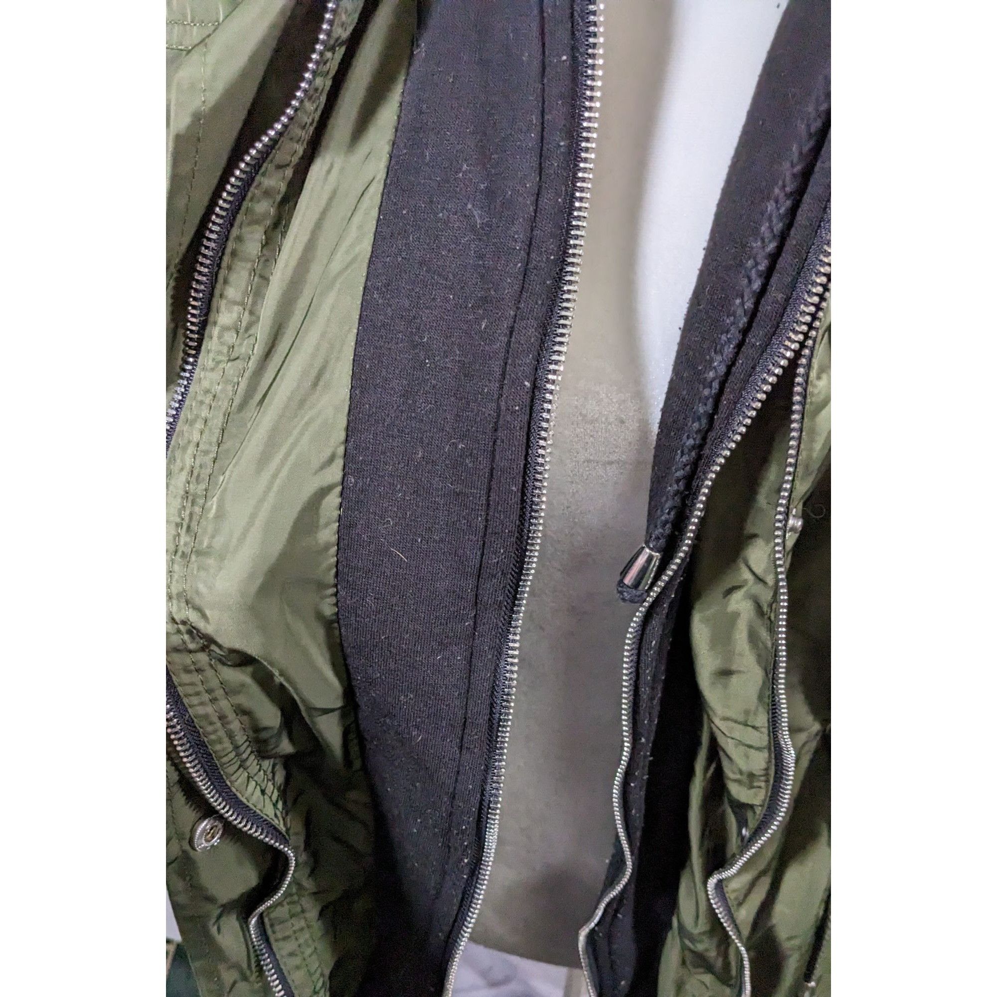 Other Green And Black Zip Up Hooded Jacket by Cali 1850 Size S / US 4 / IT 40 - 10 Thumbnail