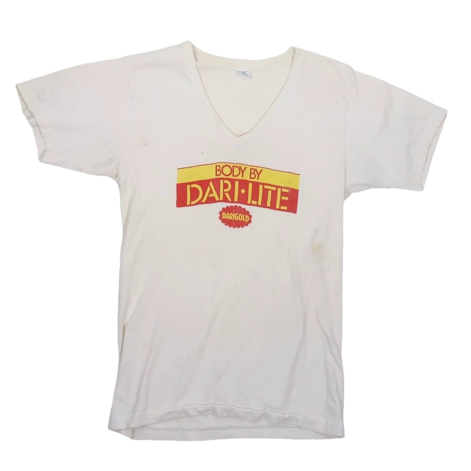 Vintage VINTAGE Darigold Promo V-Neck T-Shirt White 80s 100% Cotton L Men Short Sleeve Size US L / EU 52-54 / 3 - 2 Thumbnail