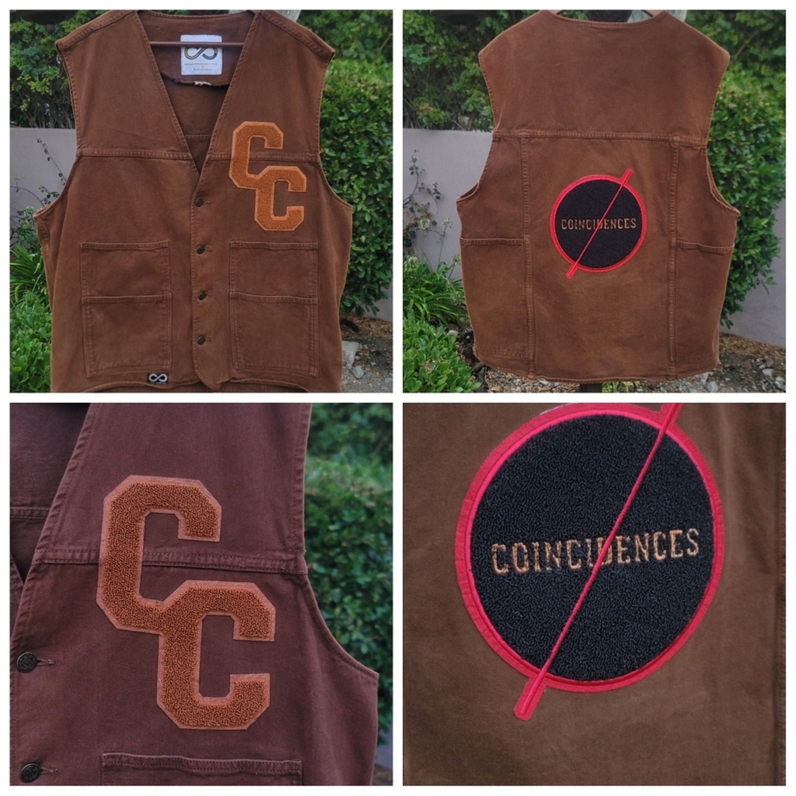 Designer Continual Coincidences Brand Upcycled Denim Hip Hop Vest Size US XXL / EU 58 / 5 - 1 Thumbnail