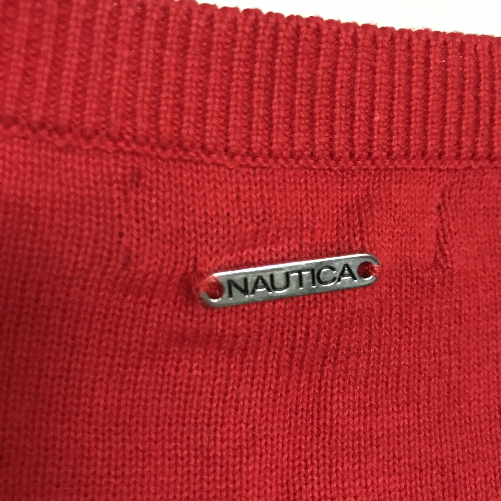 Nautica Nautica Red Sweater With Blue Stripes On Cuffs - Size Small Size S / US 4 / IT 40 - 5 Thumbnail