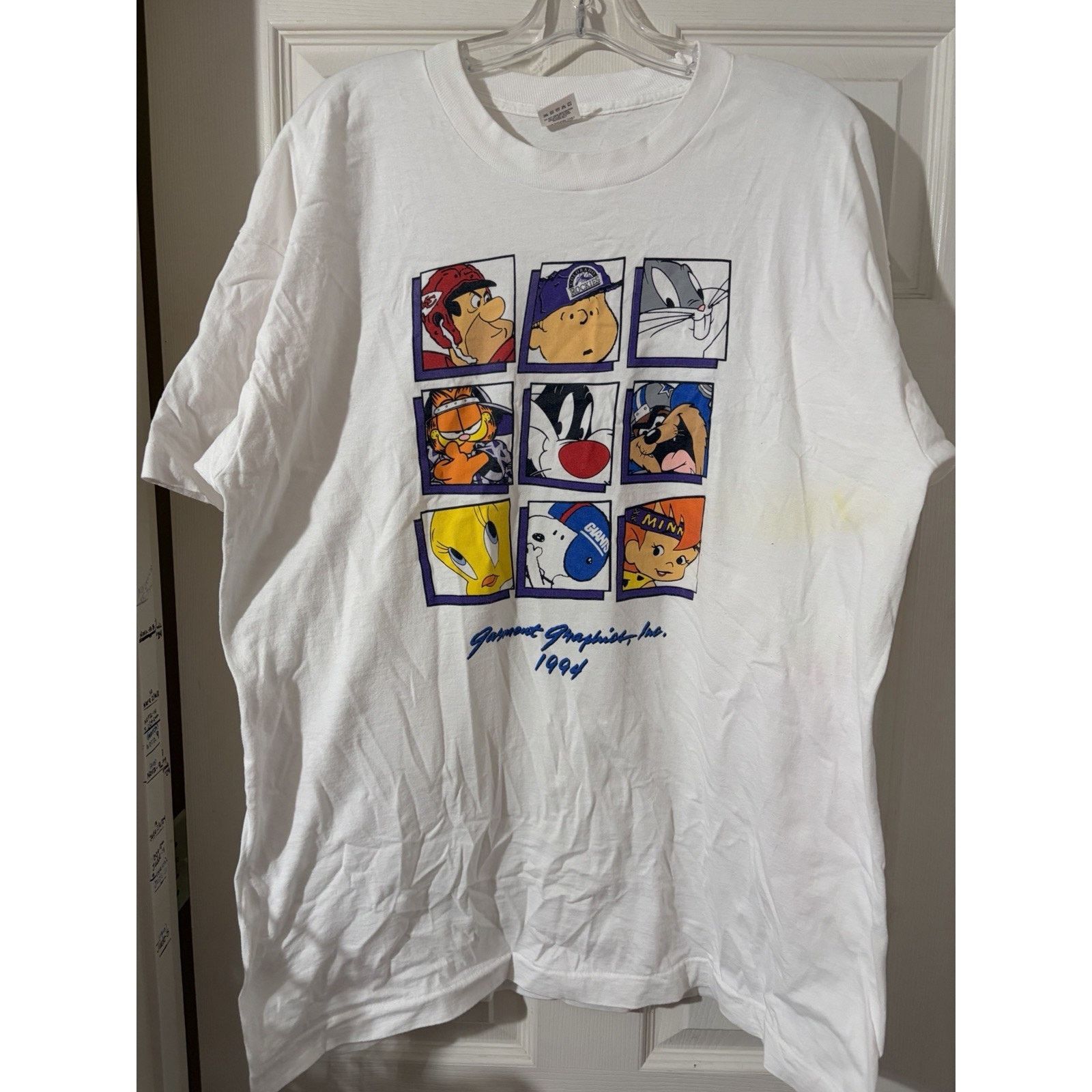 Fruit Of The Loom Vtg 90s Cartoon Garment Graphic Shirt Sz XXL Bugs Taz Snoopy Size US XXL / EU 58 / 5 - 1 Thumbnail