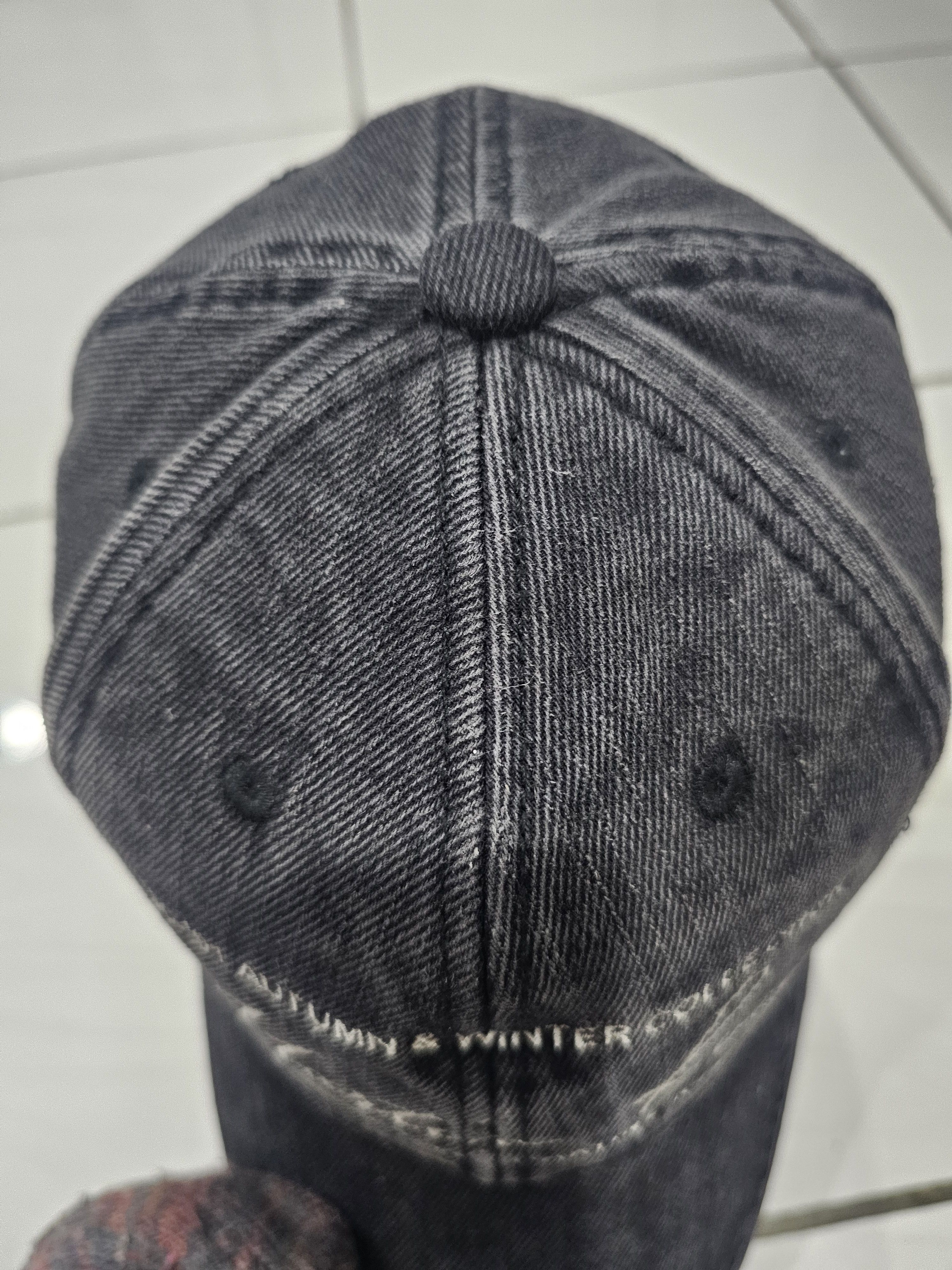 Martine Rose Martine Rose Signature Cap in washed black denim Size ONE SIZE - 3 Thumbnail